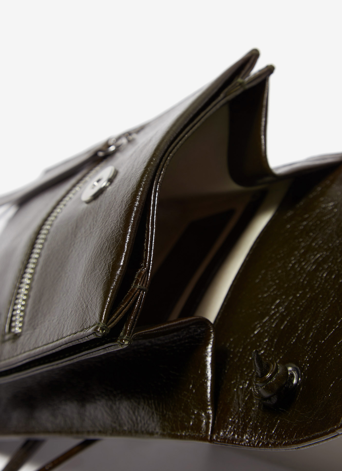 Glossy leather small flat crossbody bag image number 3