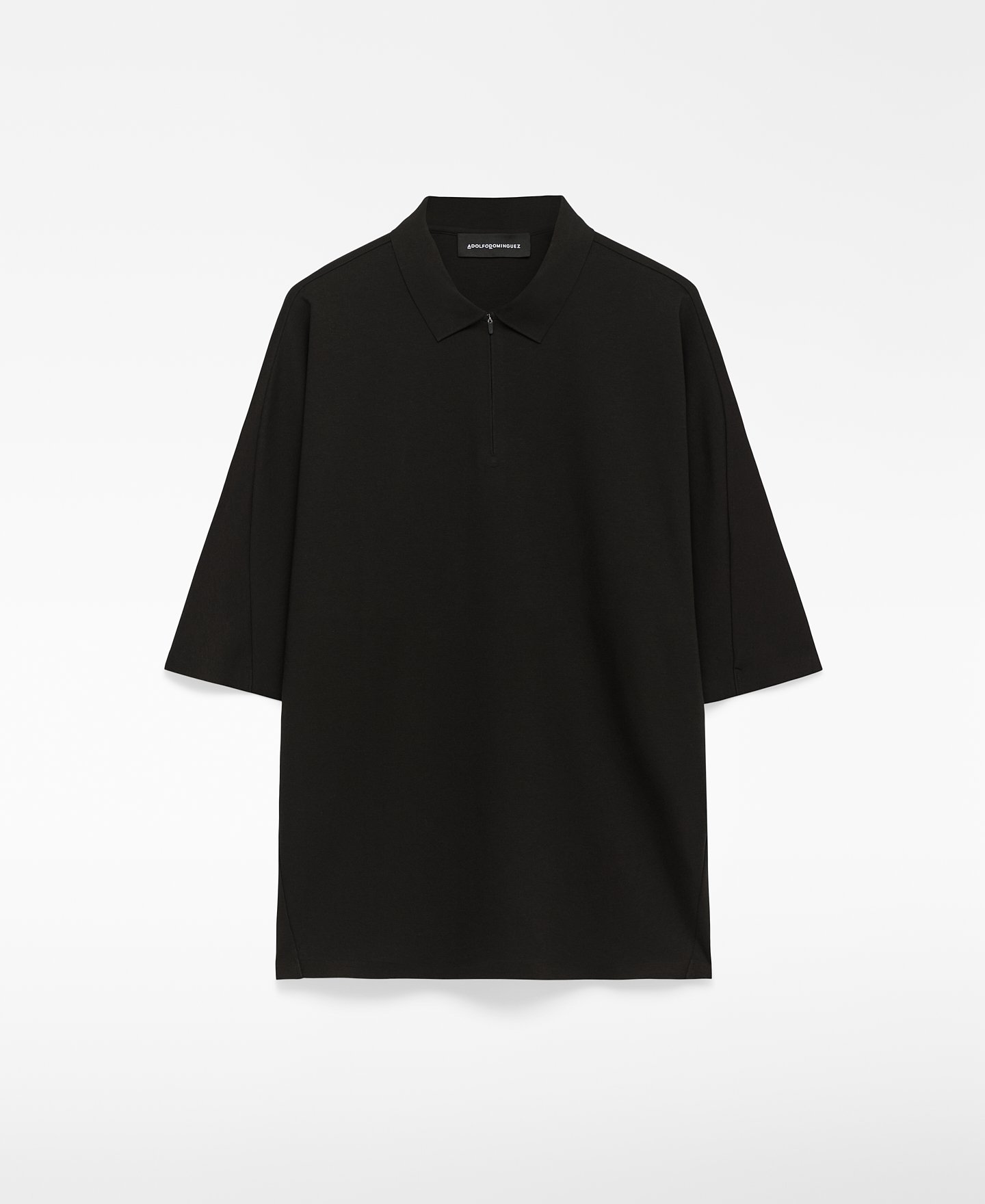 Zipper closure oversize polo shirt man image number 0