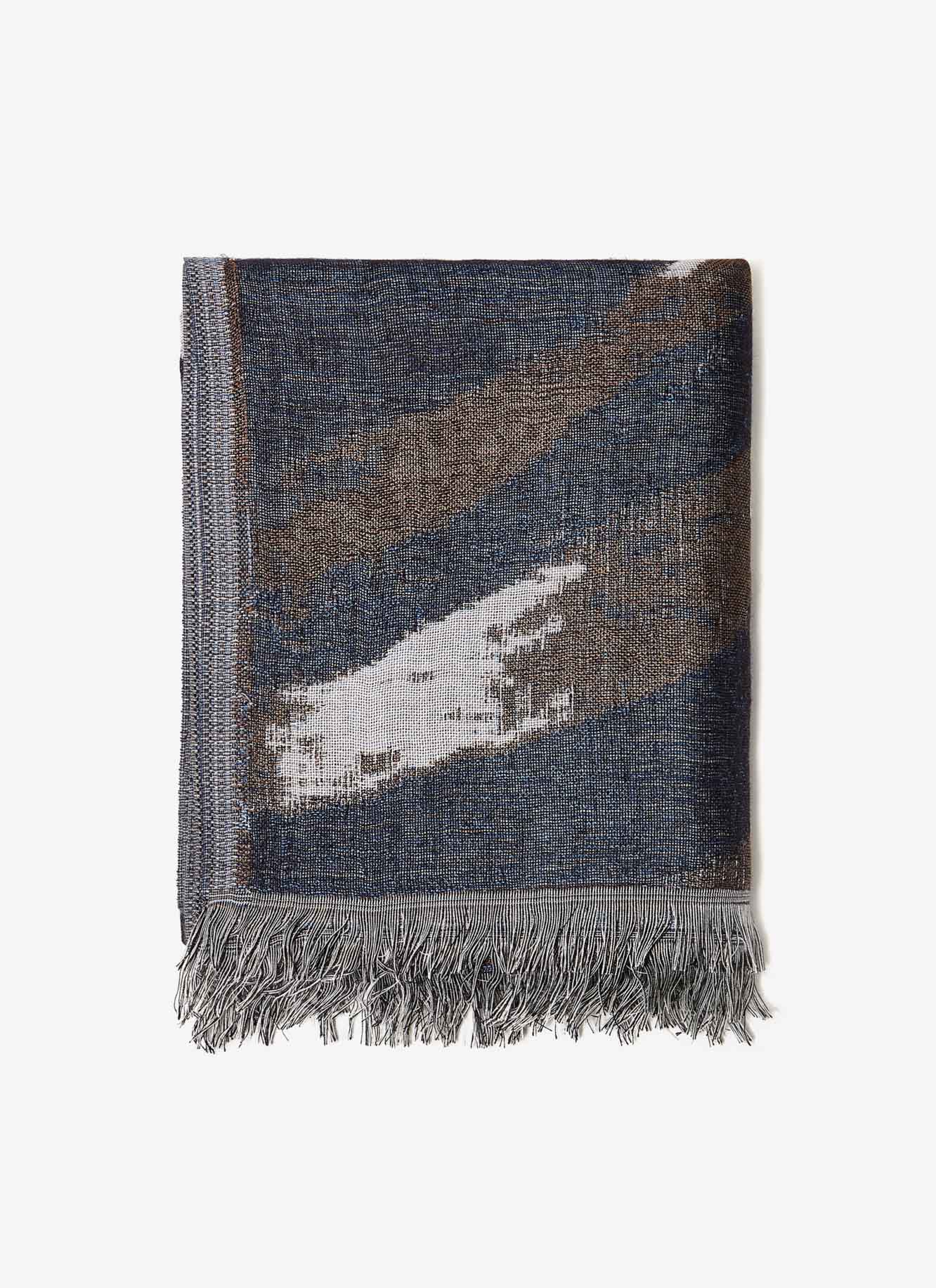 Foulard jacquard con estampado pincelada image number 0