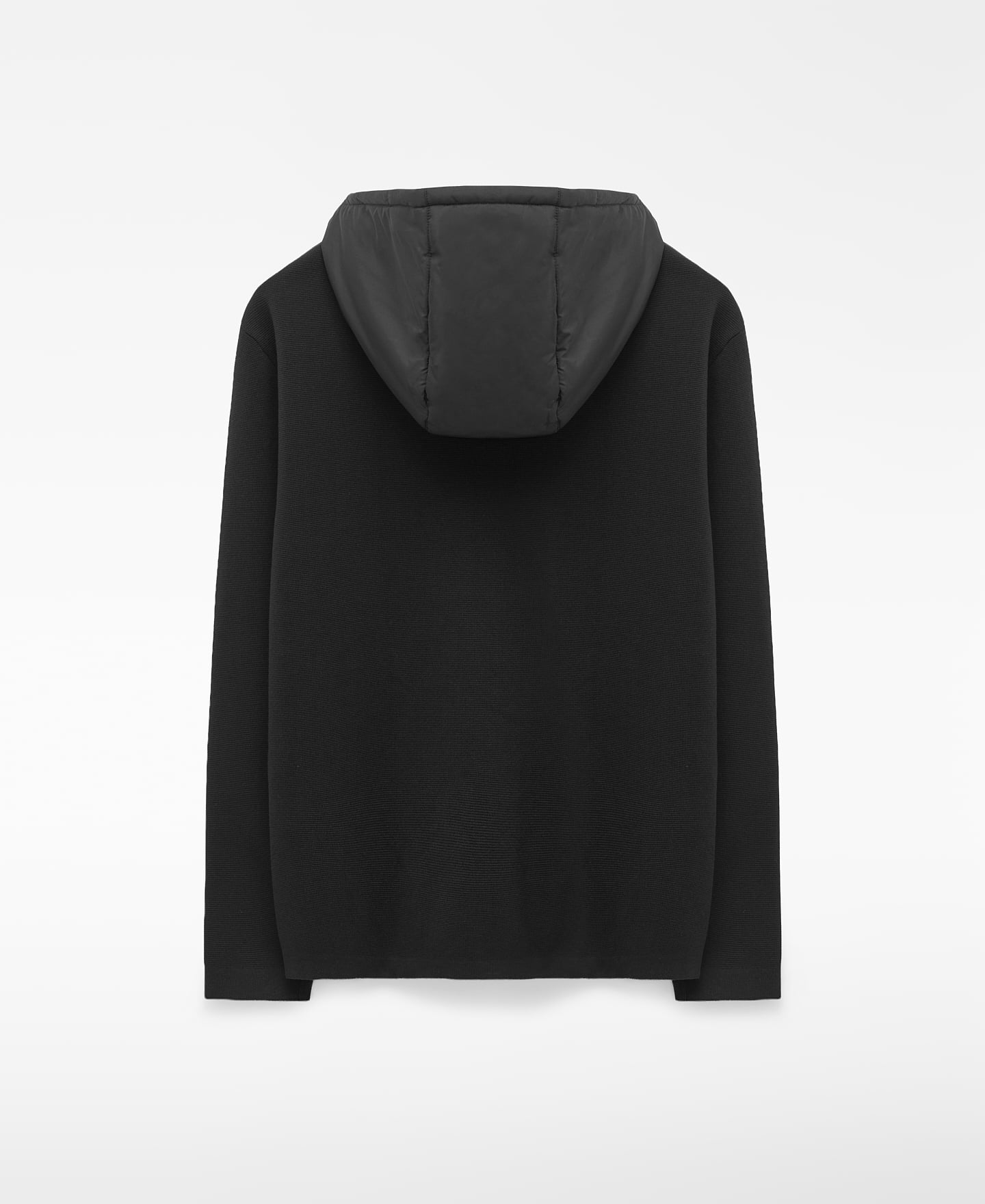 Nylon and knit hooded jacket image number 5