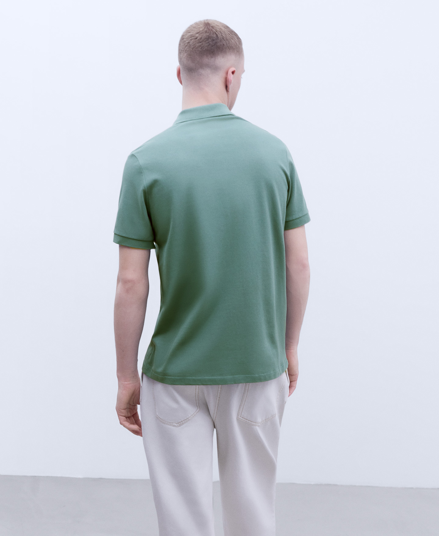 Cotton two button polo shirt image number 2