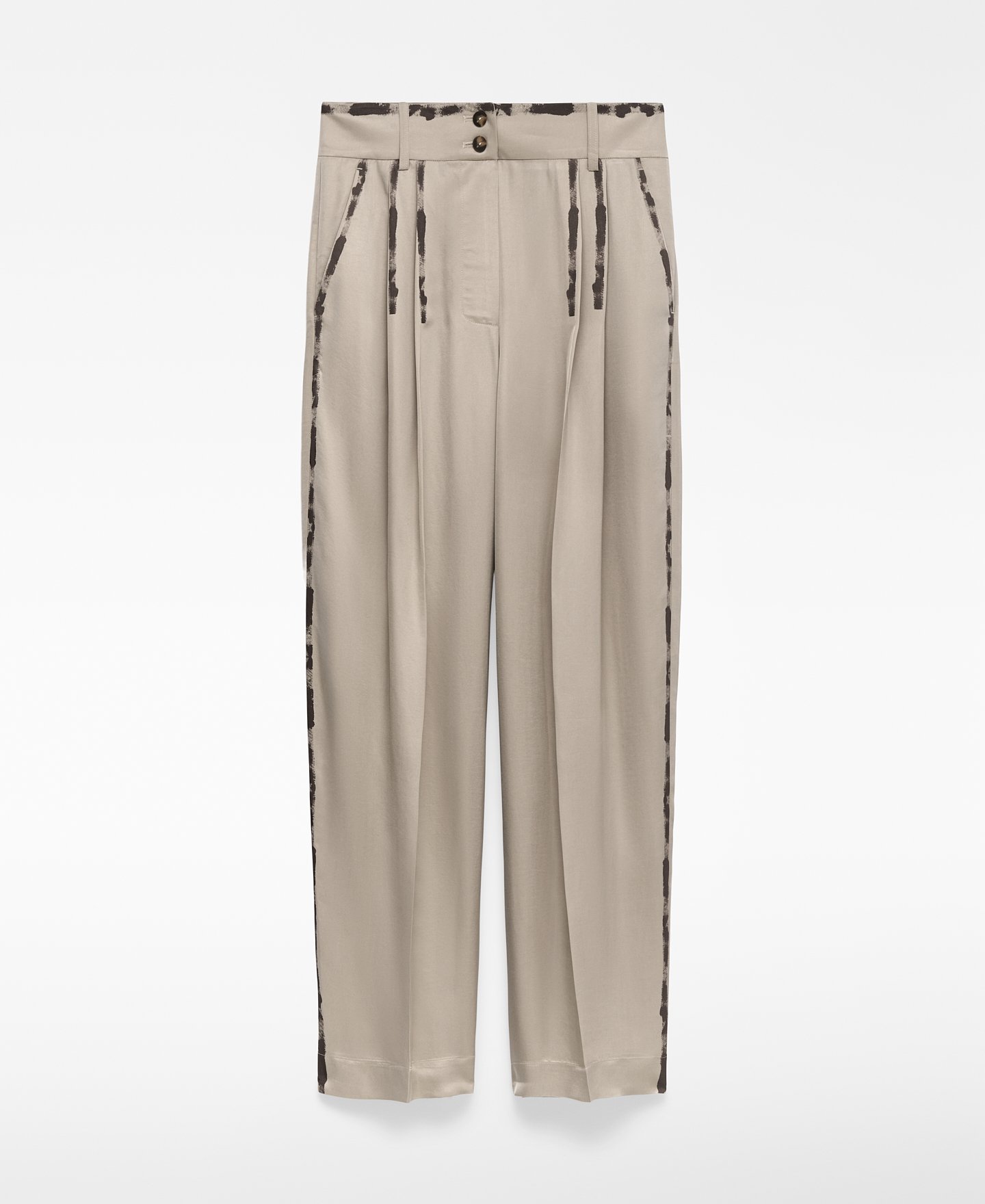 Paint-effect barrel fit trousers woman image number 2