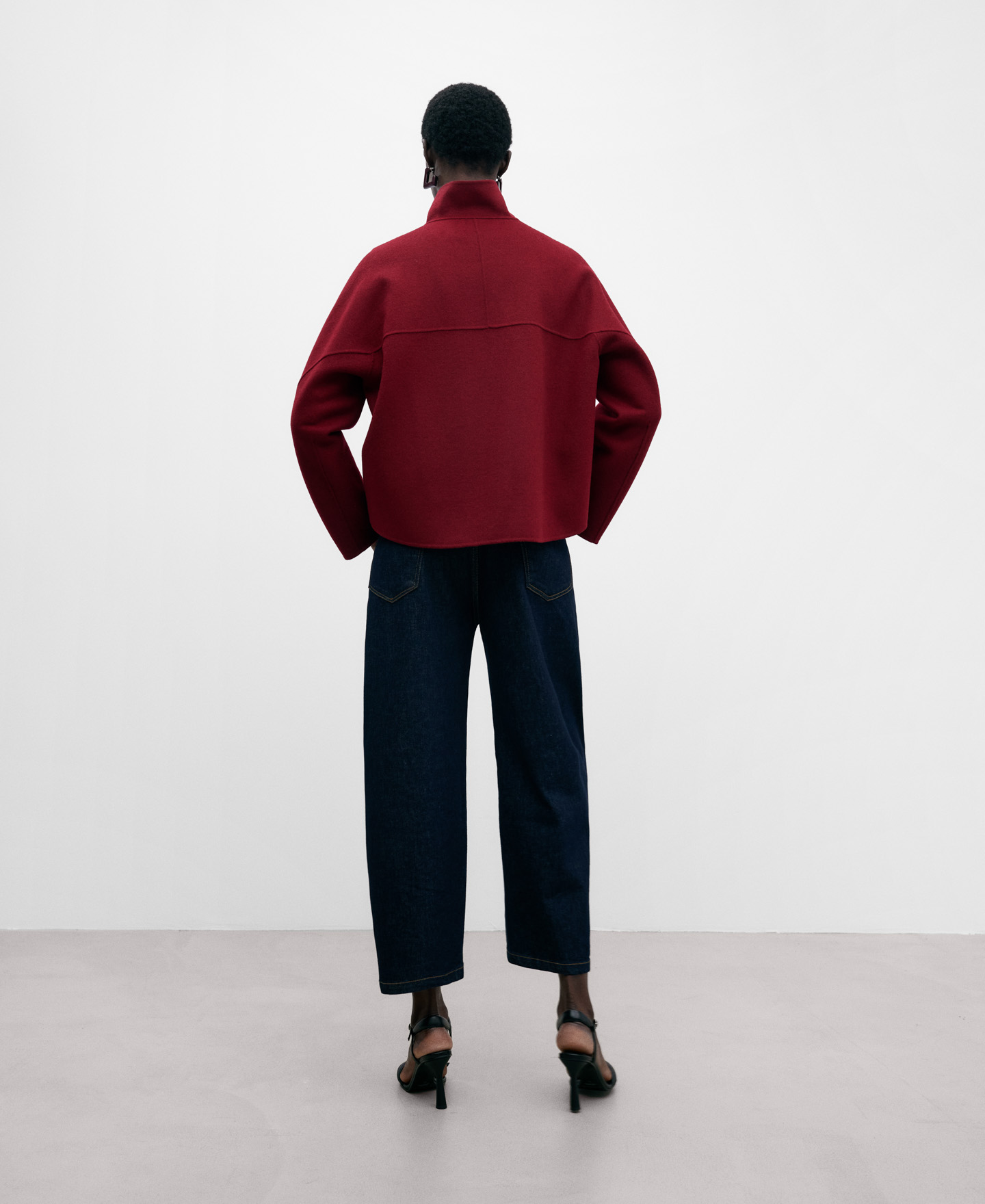 Chaqueta corta en tejido doble faz mujer image number 2