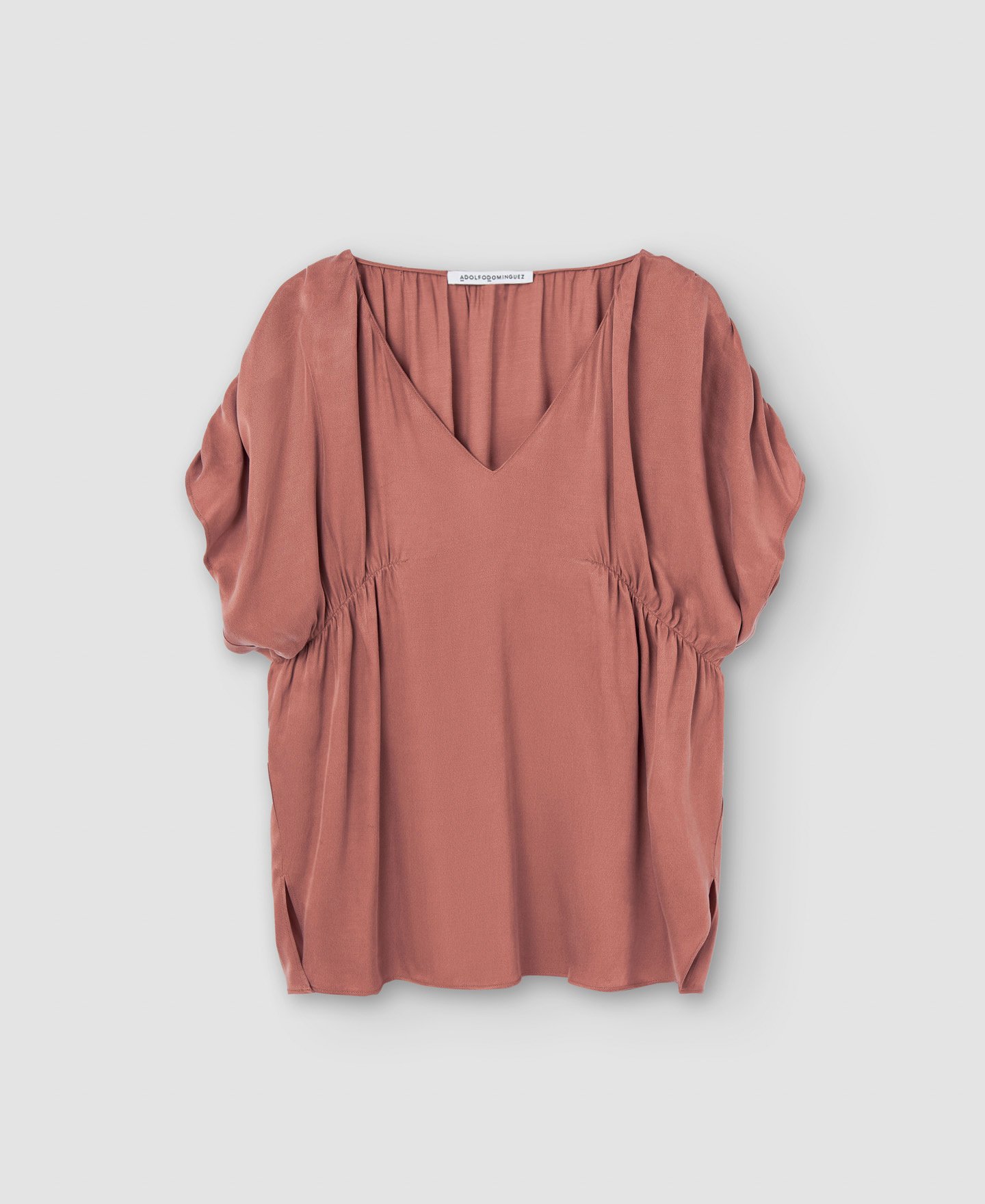 Cupro V-neckline blouse image number 4