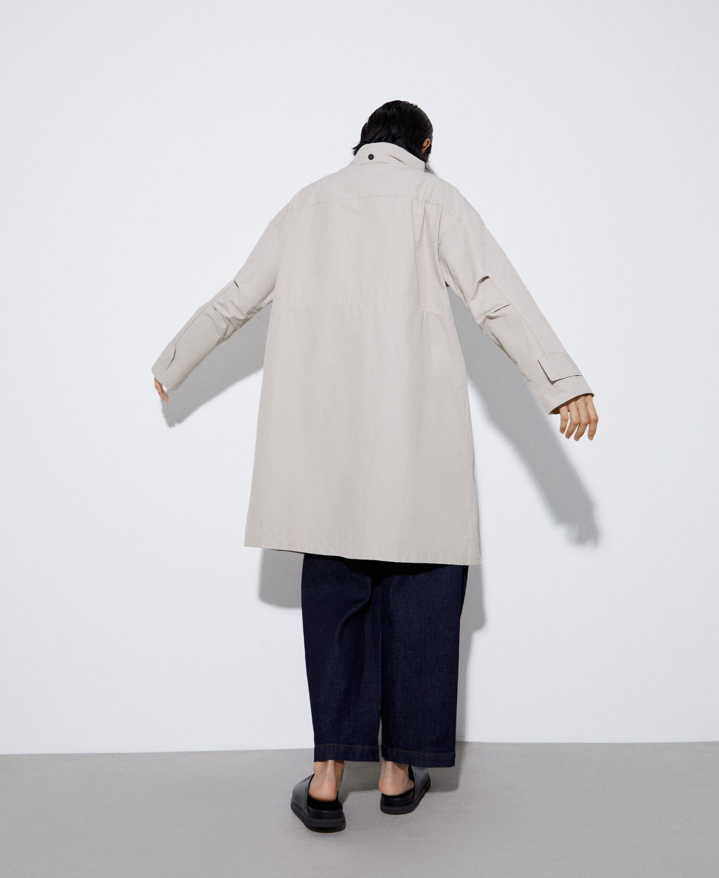 Long parka in cotton and nylon image number 2
