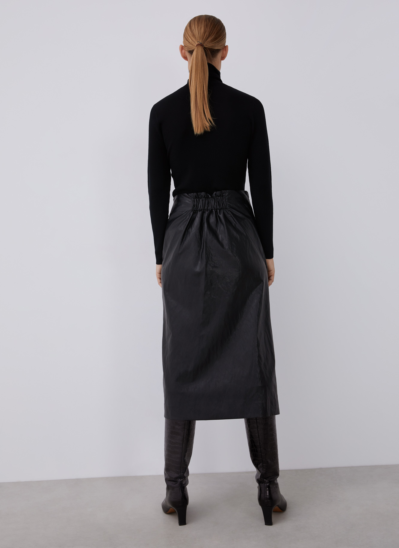 Crossed midi skirt with belt image number 1