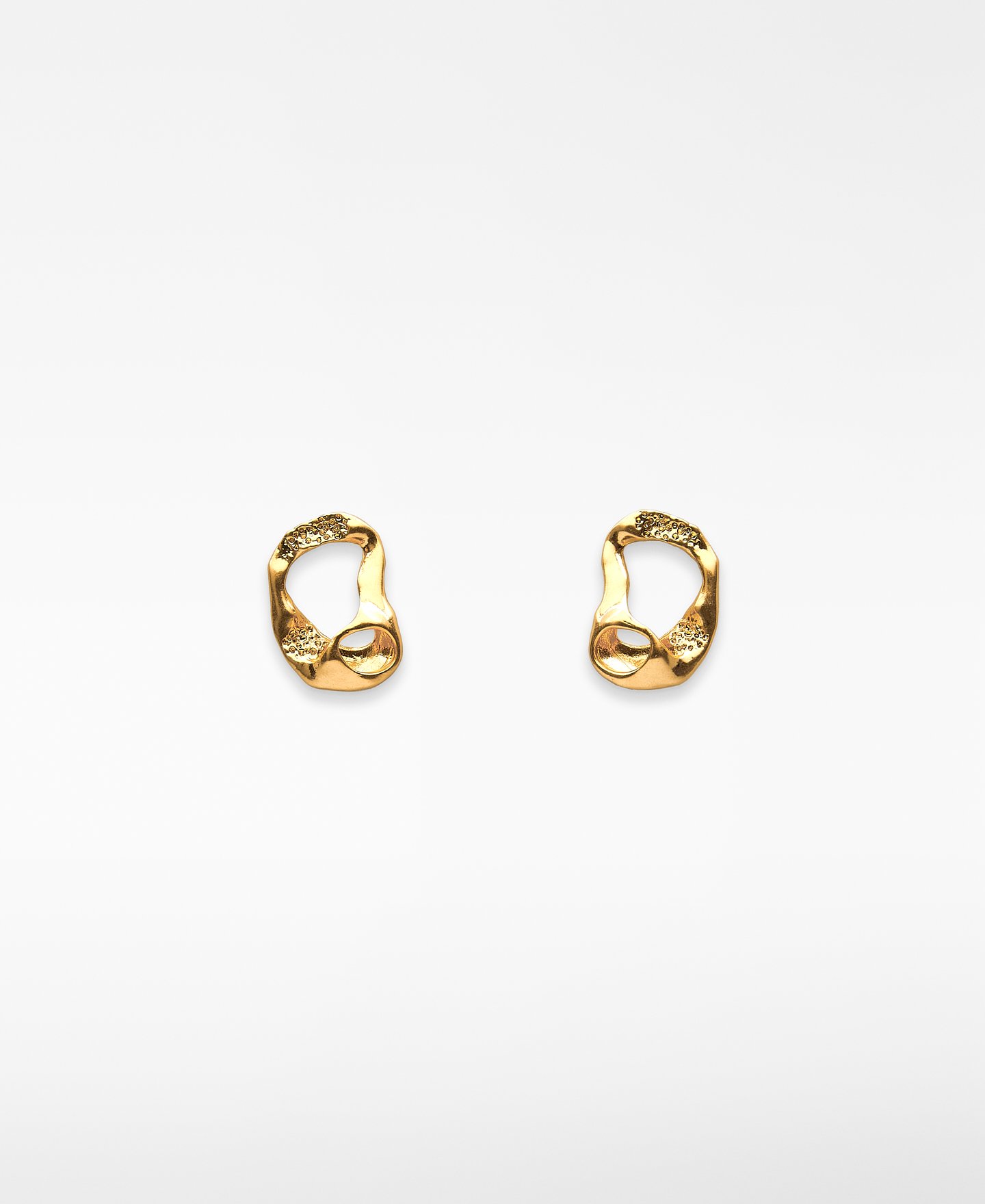 Hammered texture earrings woman image number 0