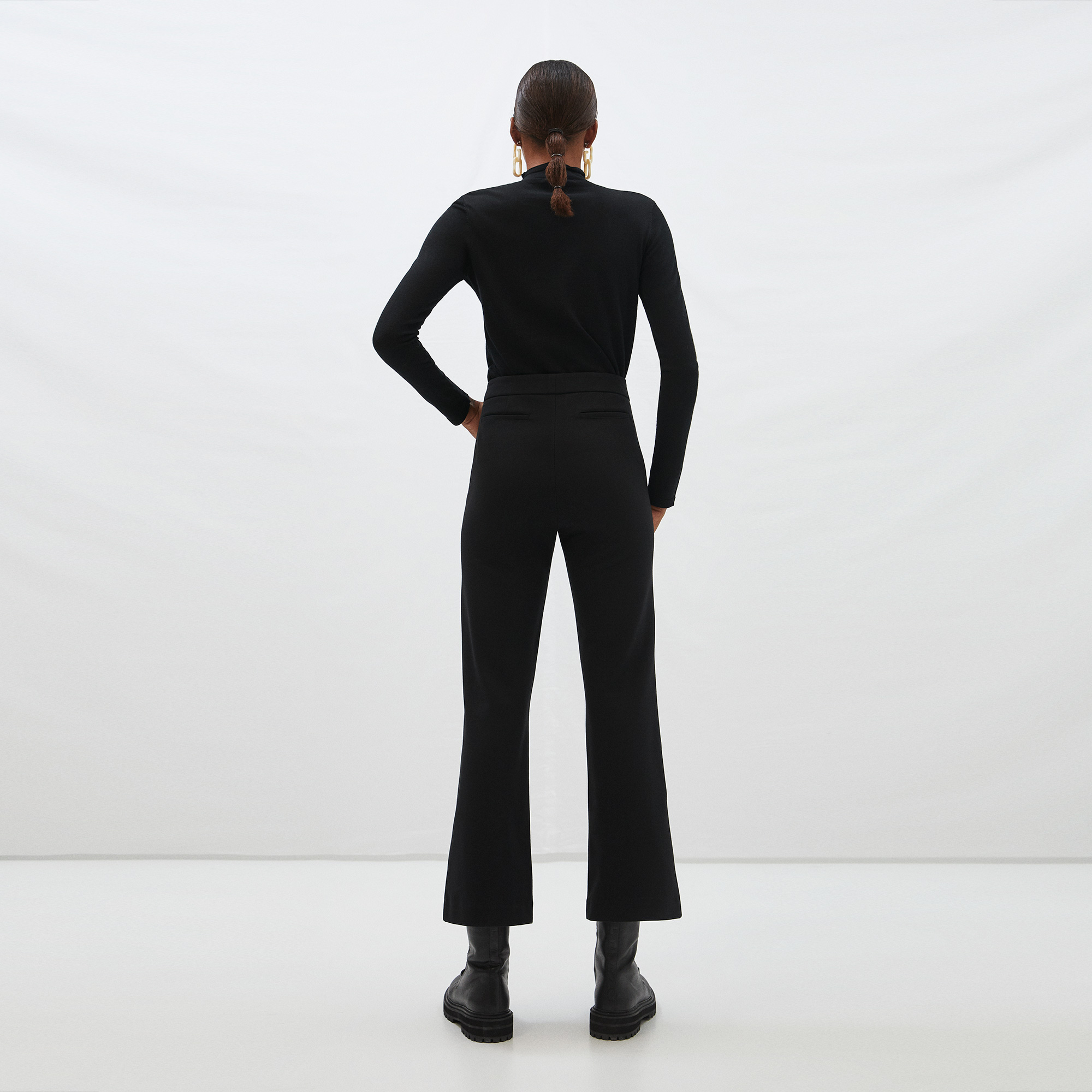 Nylon and viscose stretch trousers image number 2