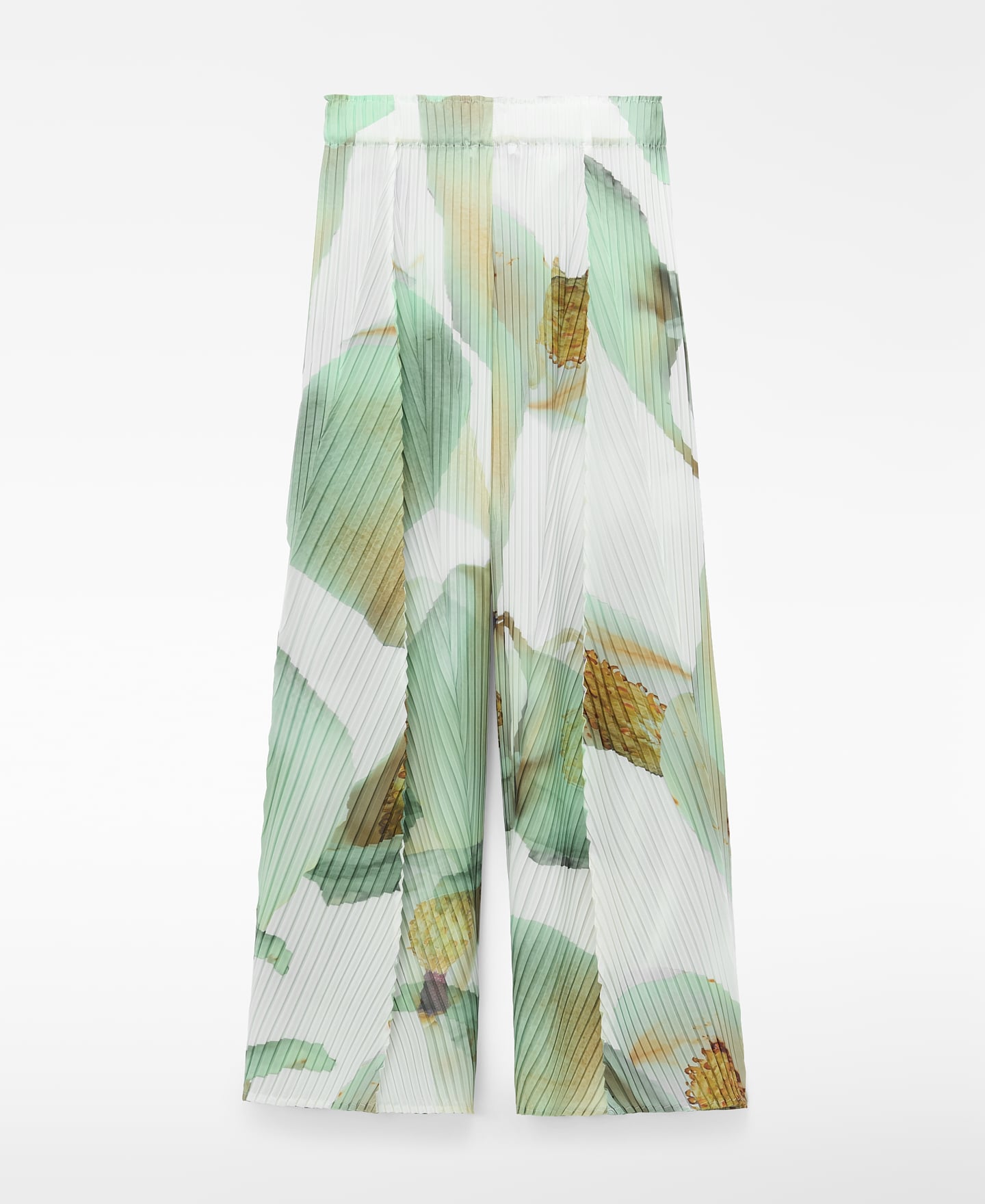 Printed crinkle palazzo trousers image number 1