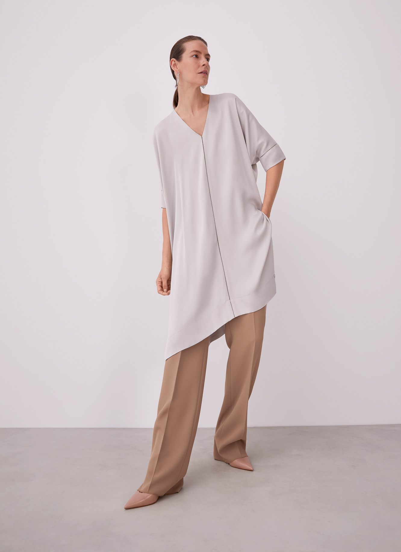 Camisa oversize en viscosa image number 1