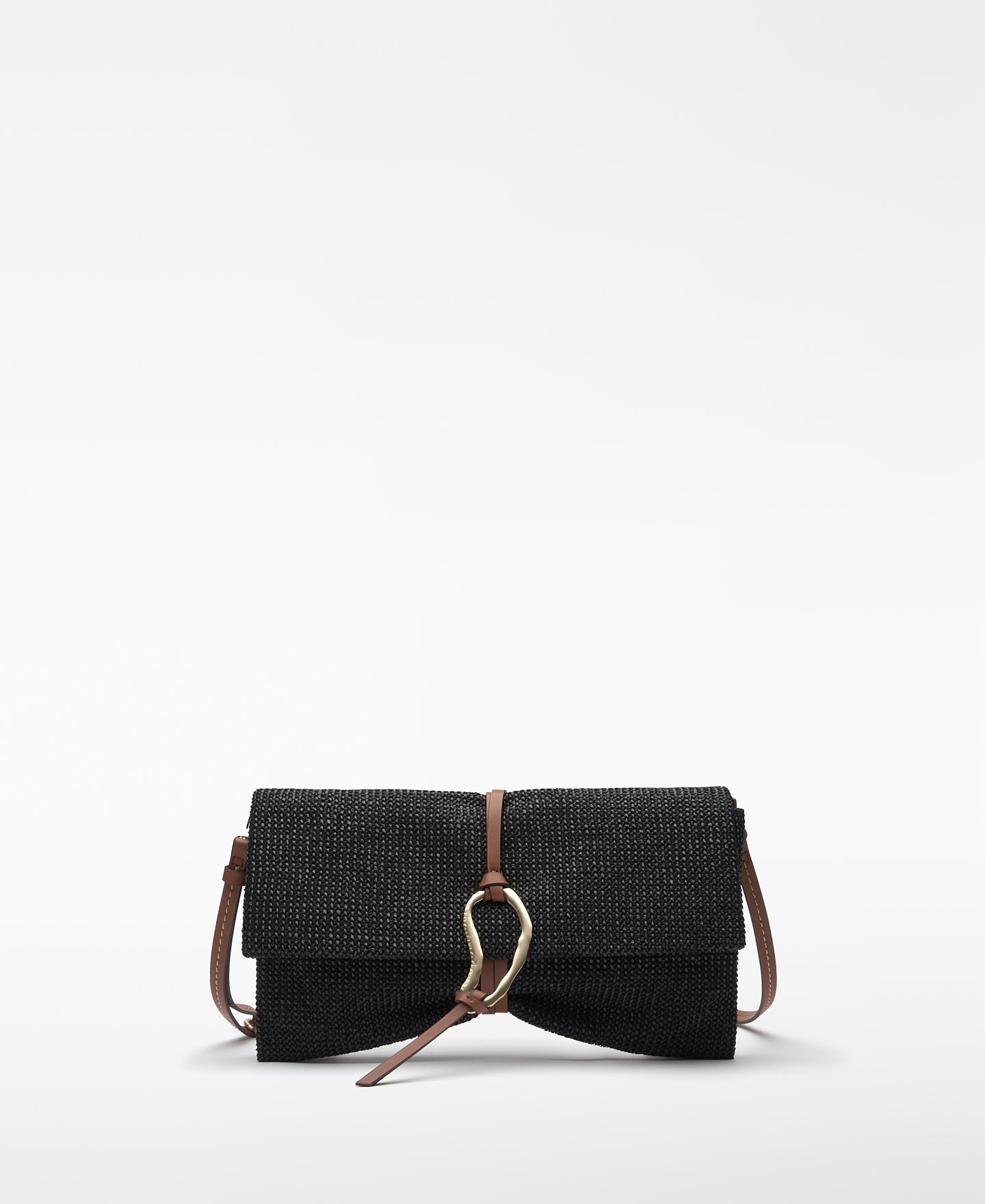 Cartera de mano textura rafia mujer image number 0