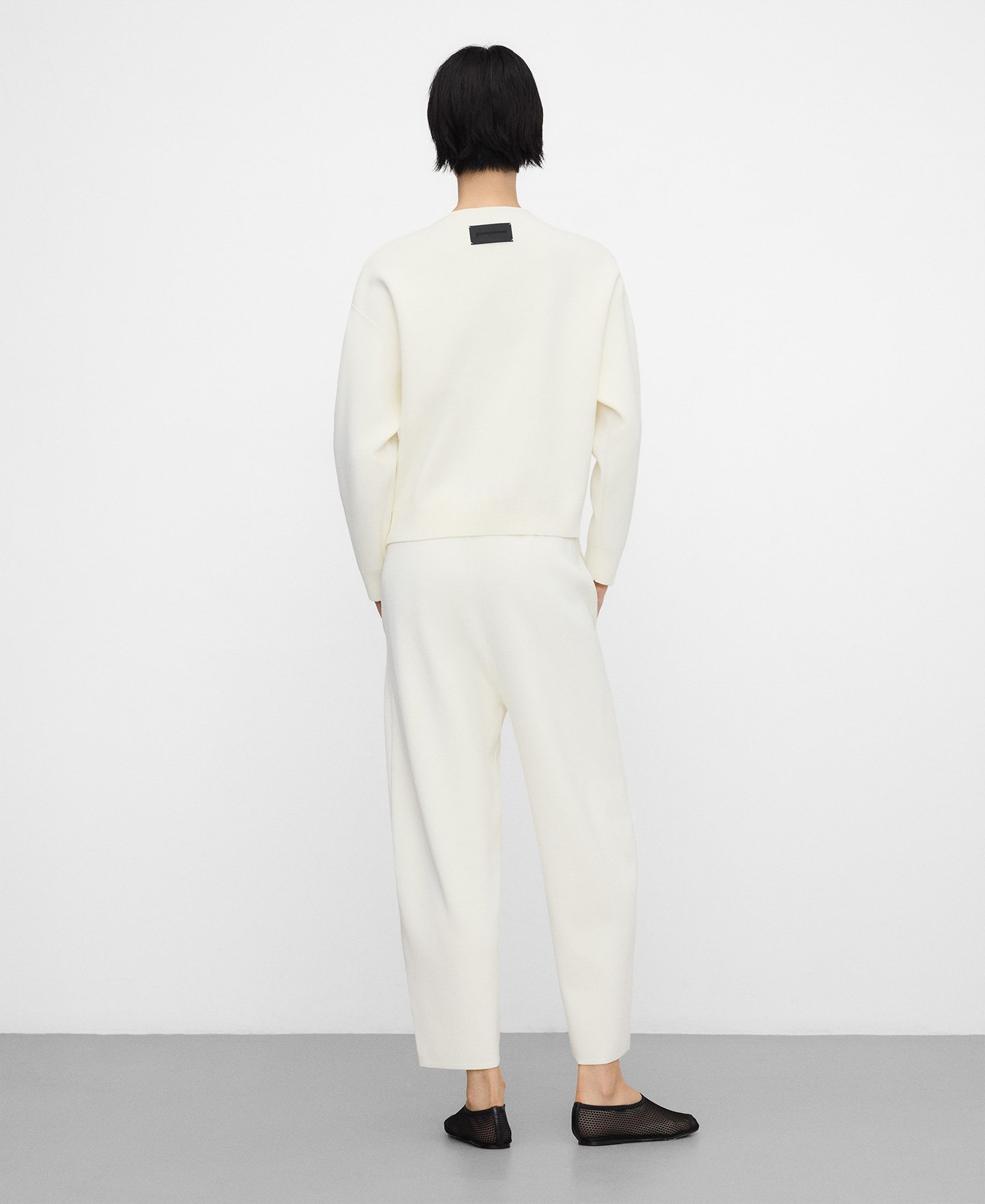 Piqué knit rolled neck sweater woman image number 2