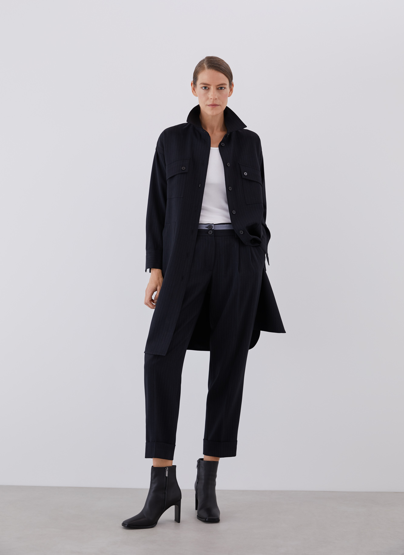 Shirt dress with belt image number 7