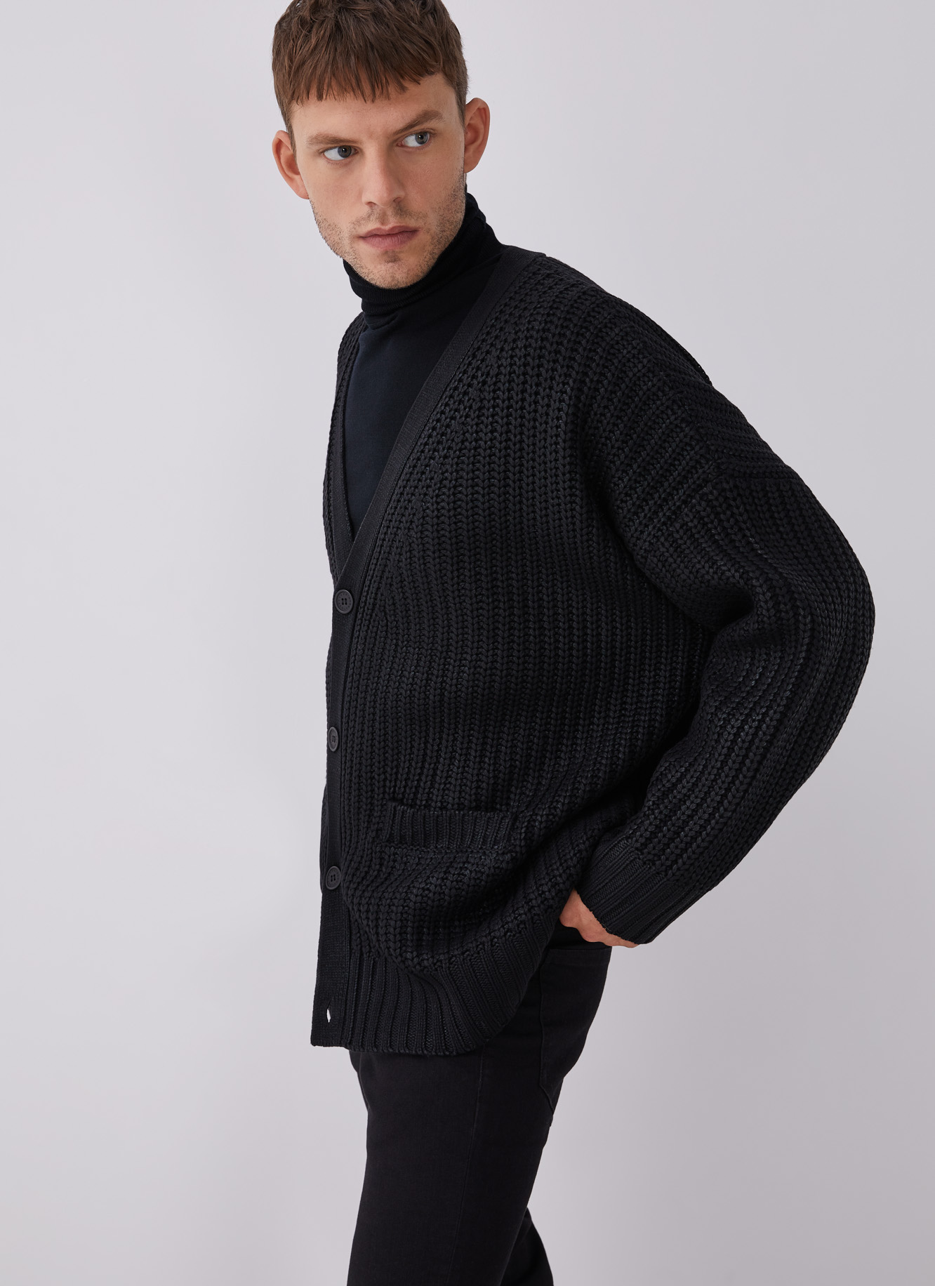 Textured-knit cardigan image number 3