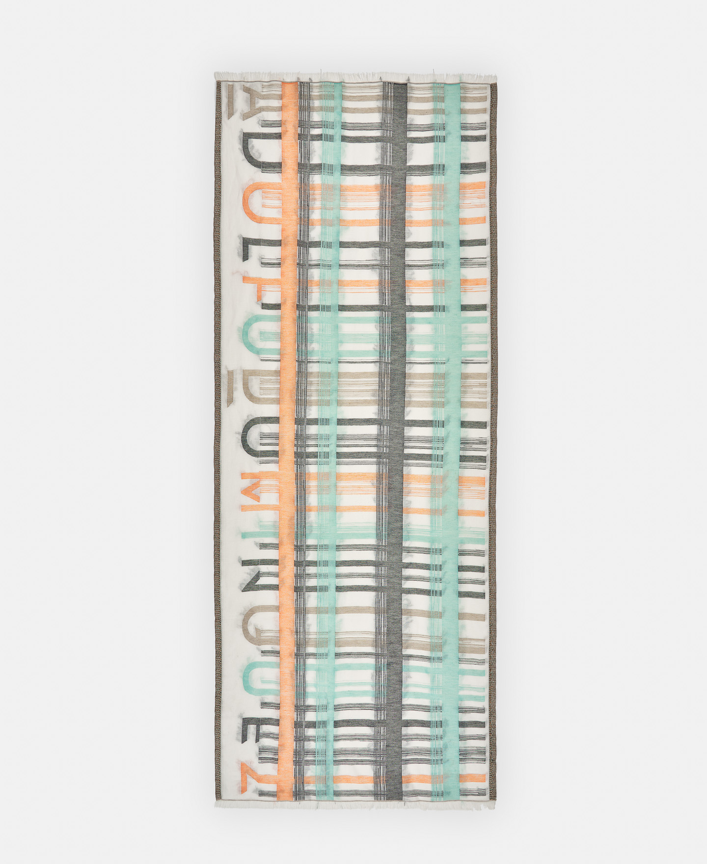 Organic cotton barcode motif shawl image number 0