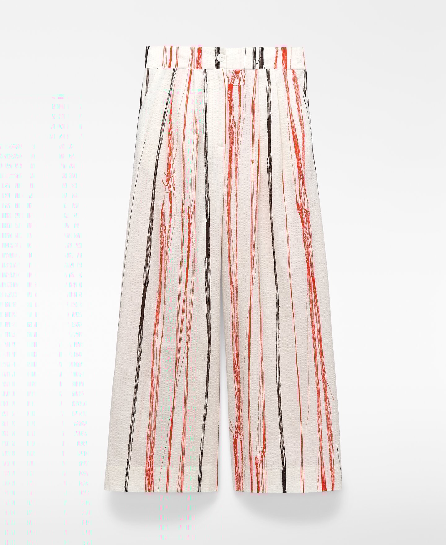 Irregular striped seersucker trousers image number 4