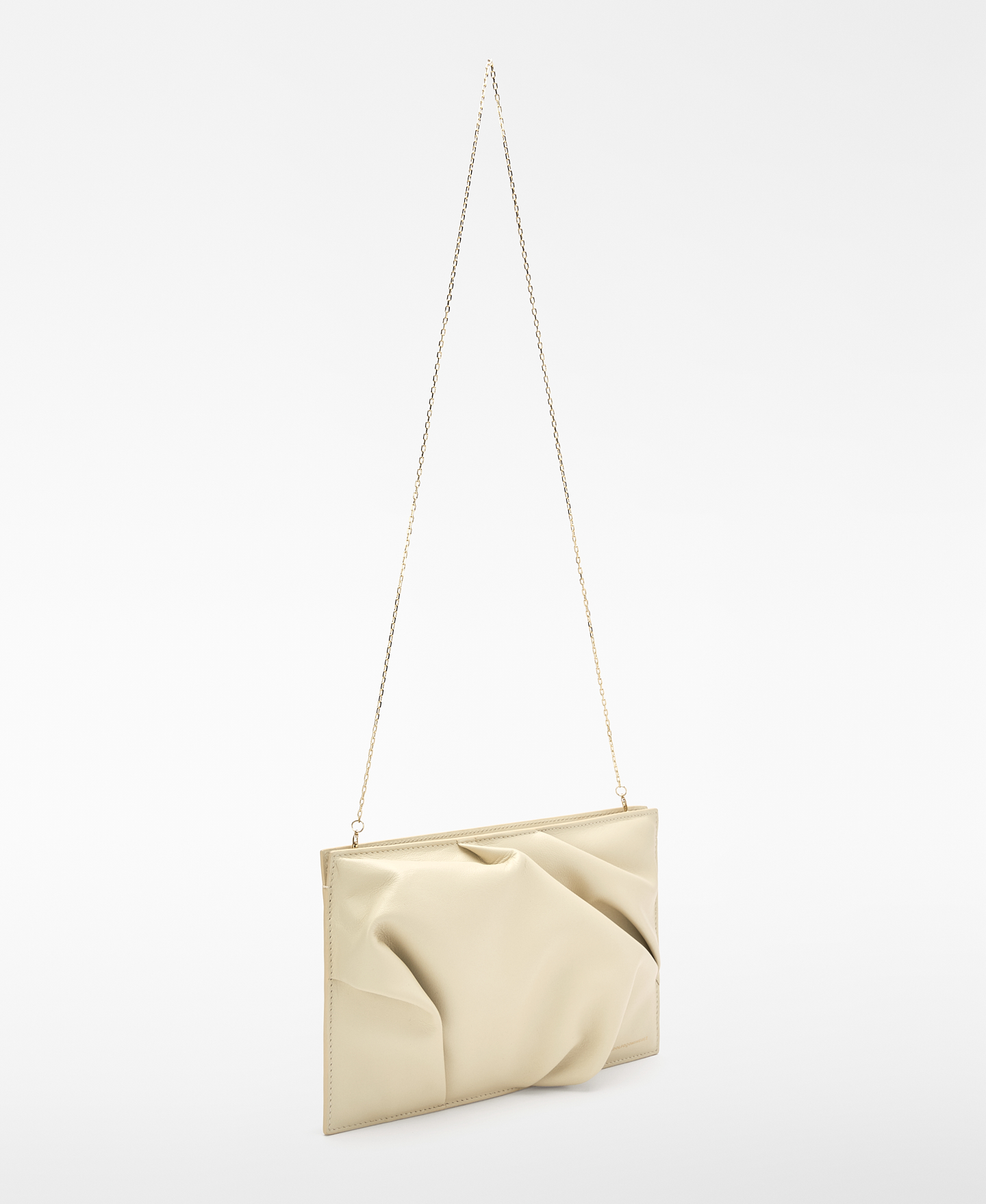Wrinkle-effect leather clutch image number 4