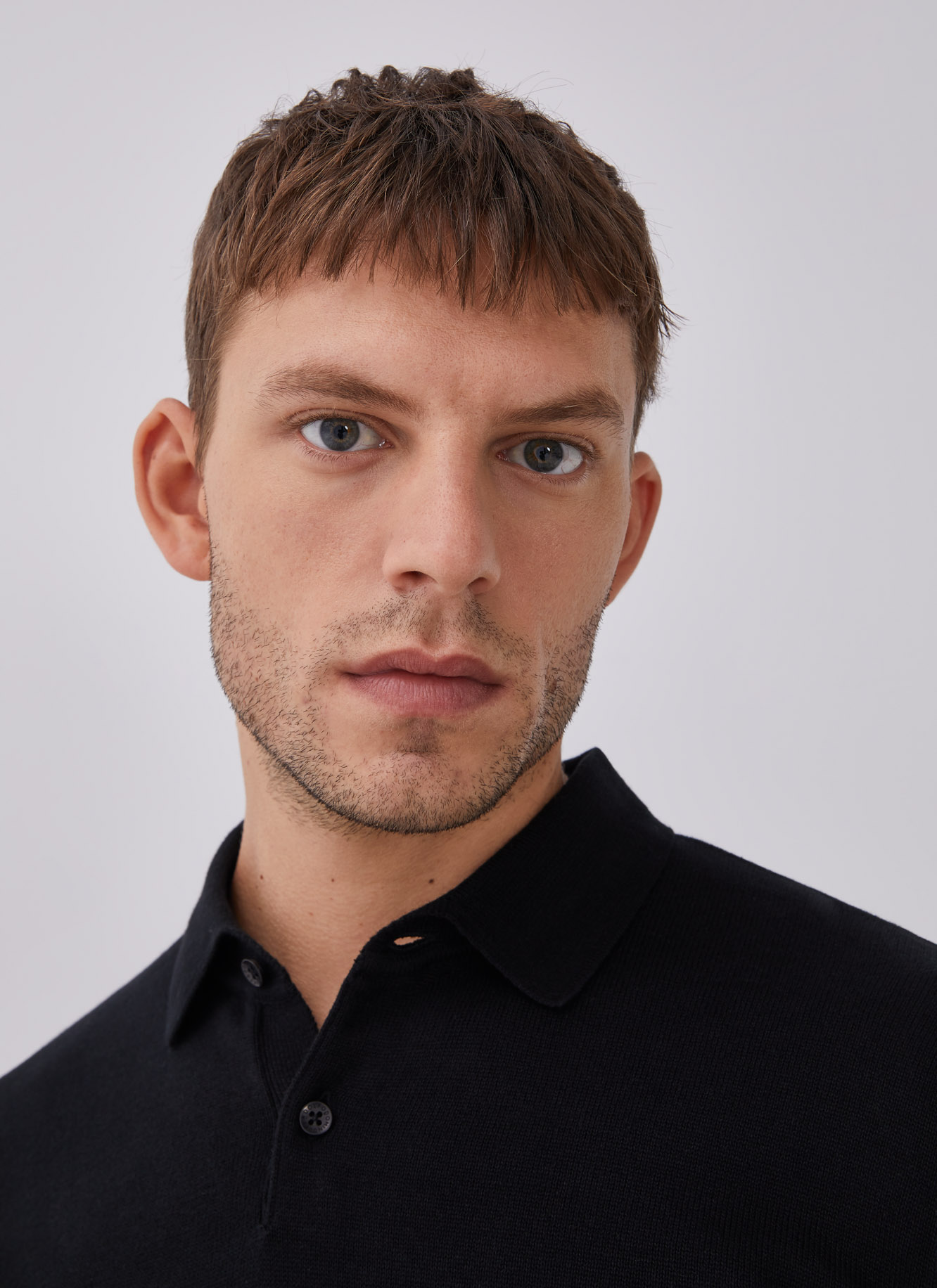 Long sleeve cotton polo shirt image number 2