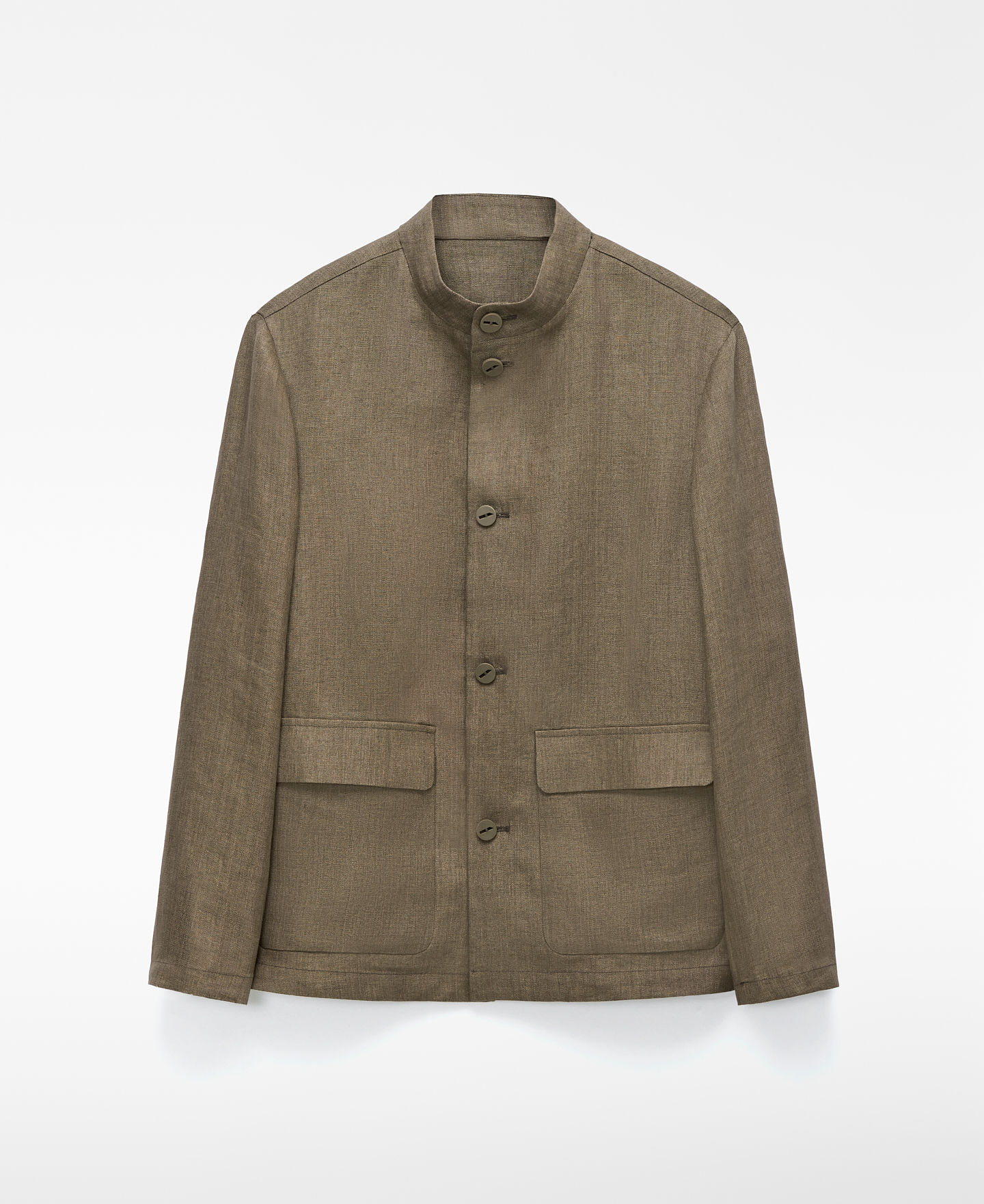 Blazer com gola mao em linho europeu image number 4