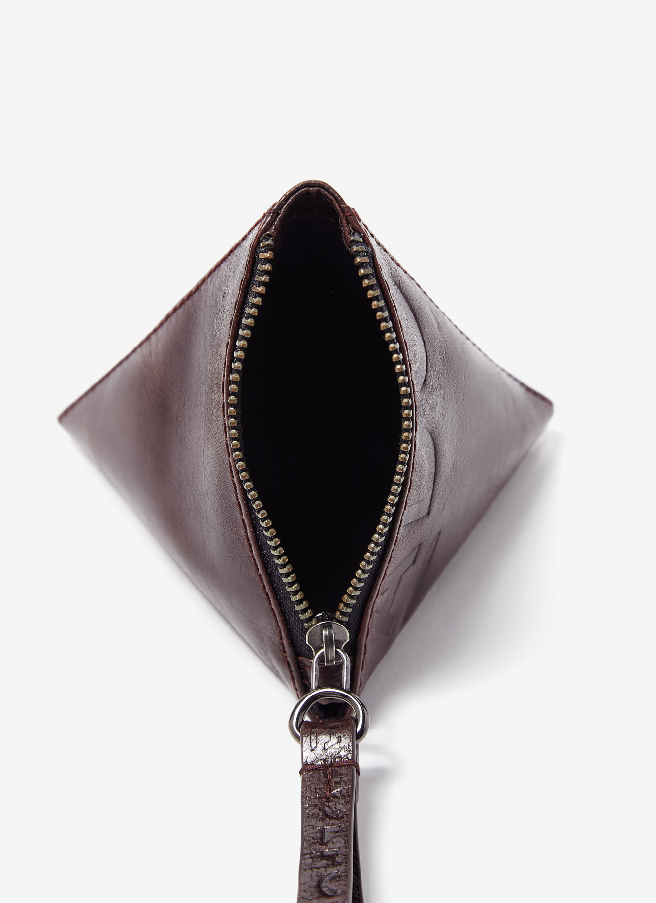 Monedero triangular en piel brillo image number 2