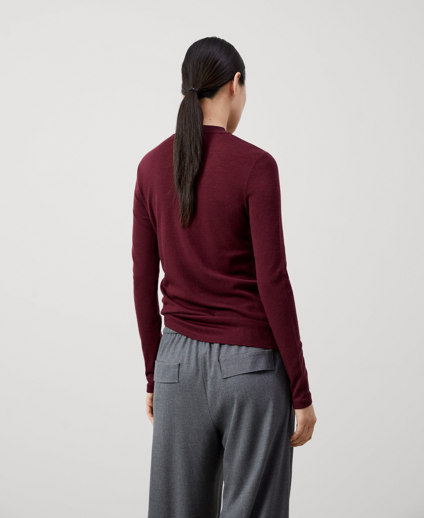 Long sleeve merino wool sweater image number 2