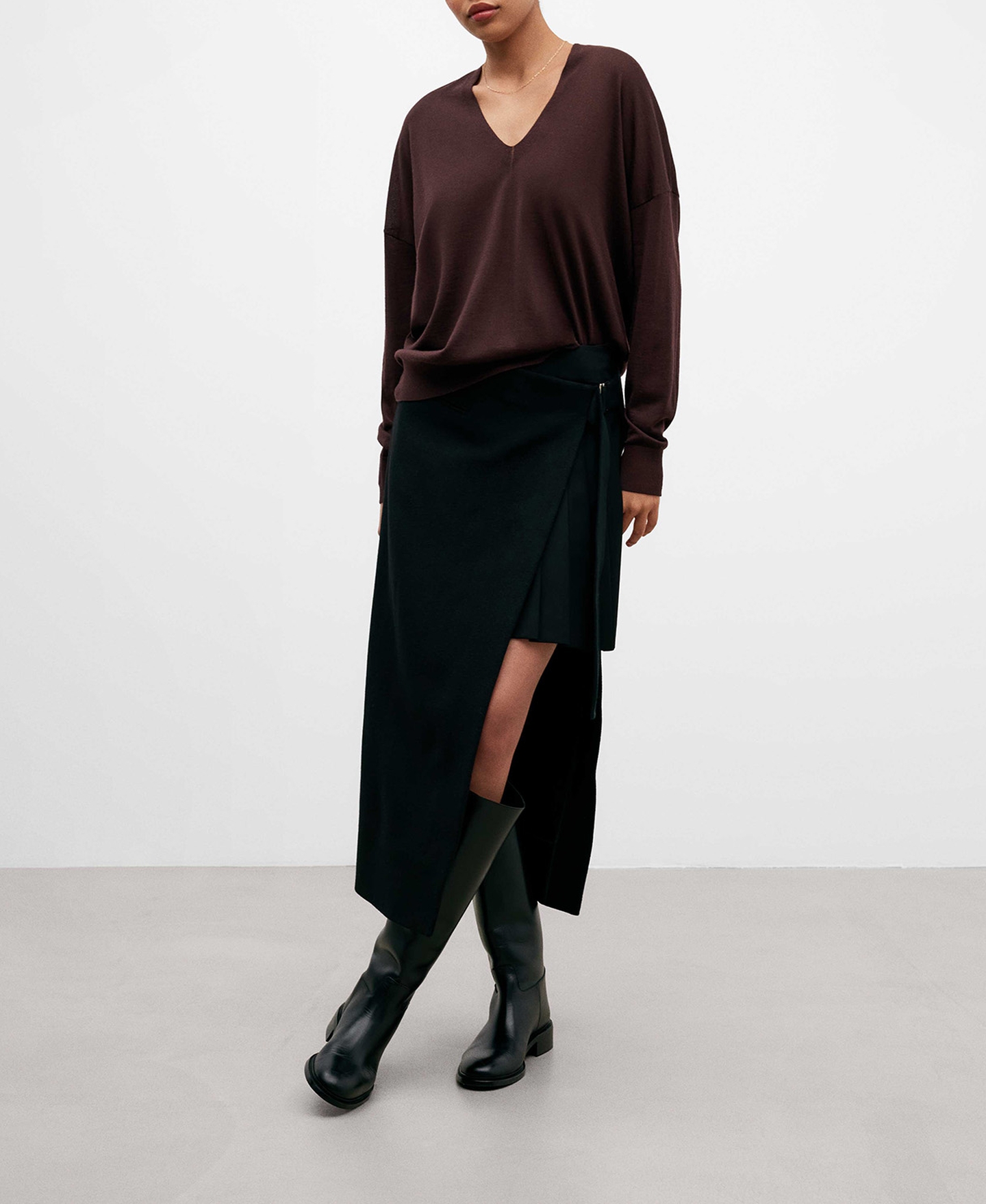 Jersey lana merino oversize mujer image number 1