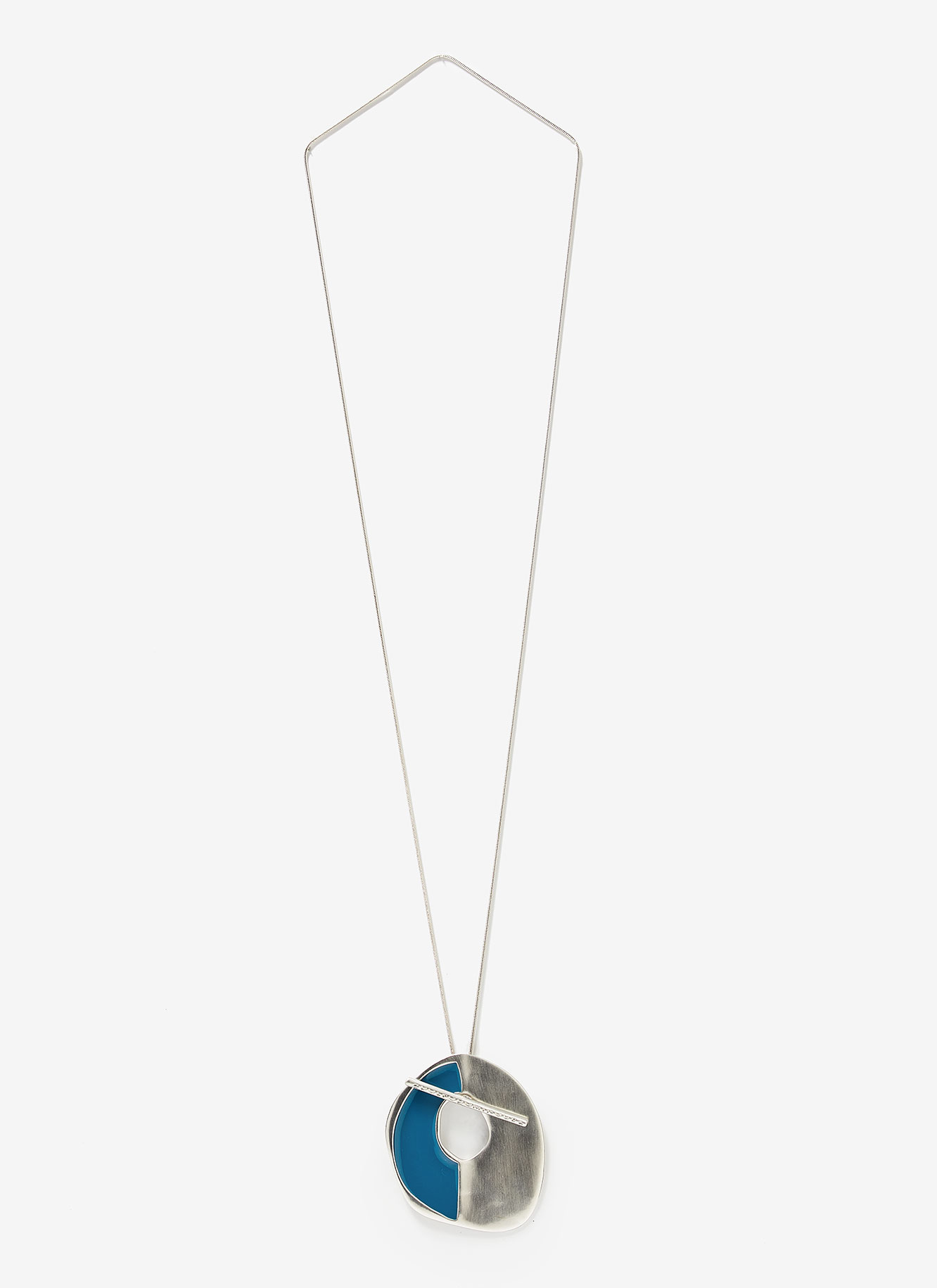 Long metal and resin necklace image number 0