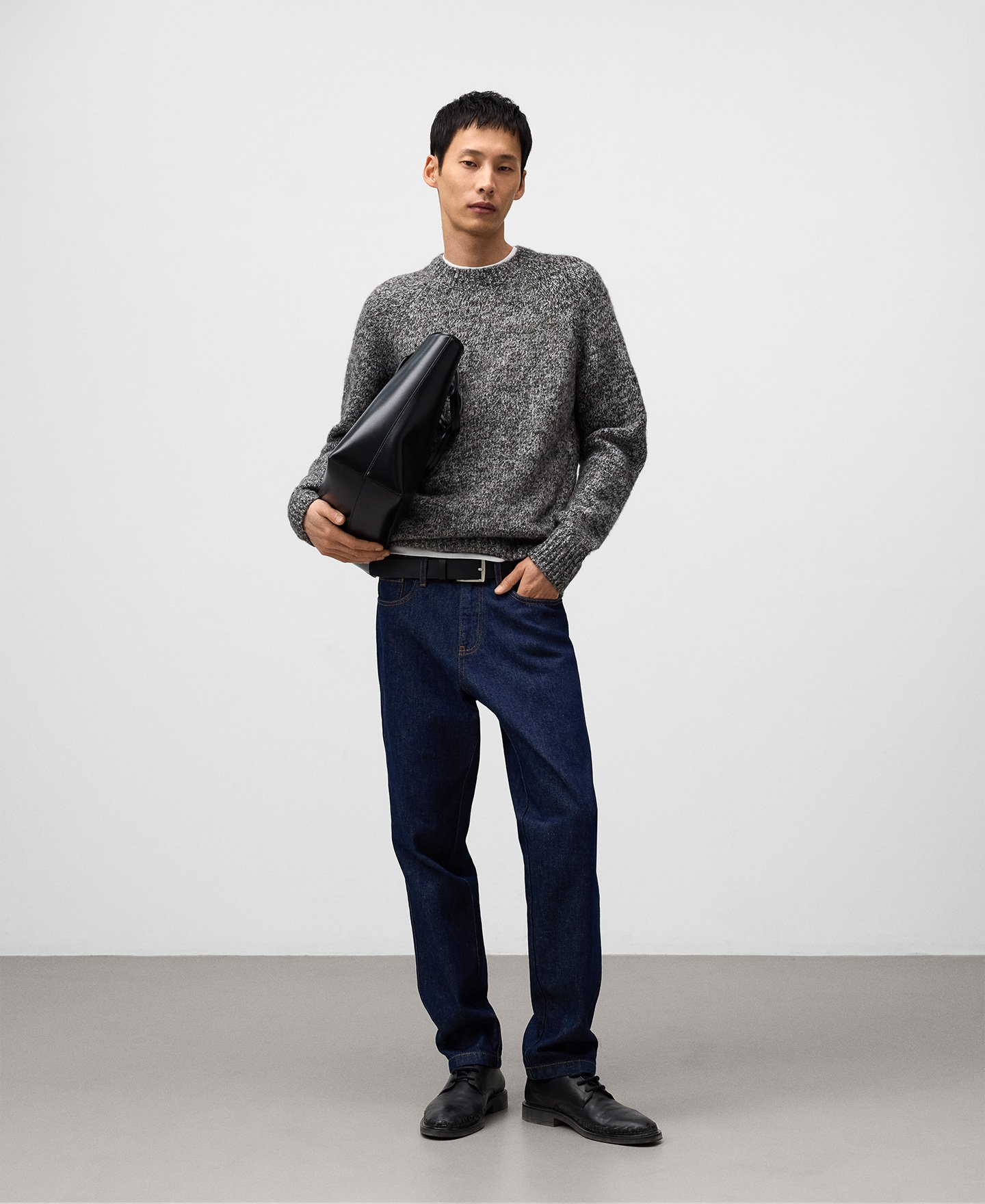 Regular fit denim trousers man image number 1