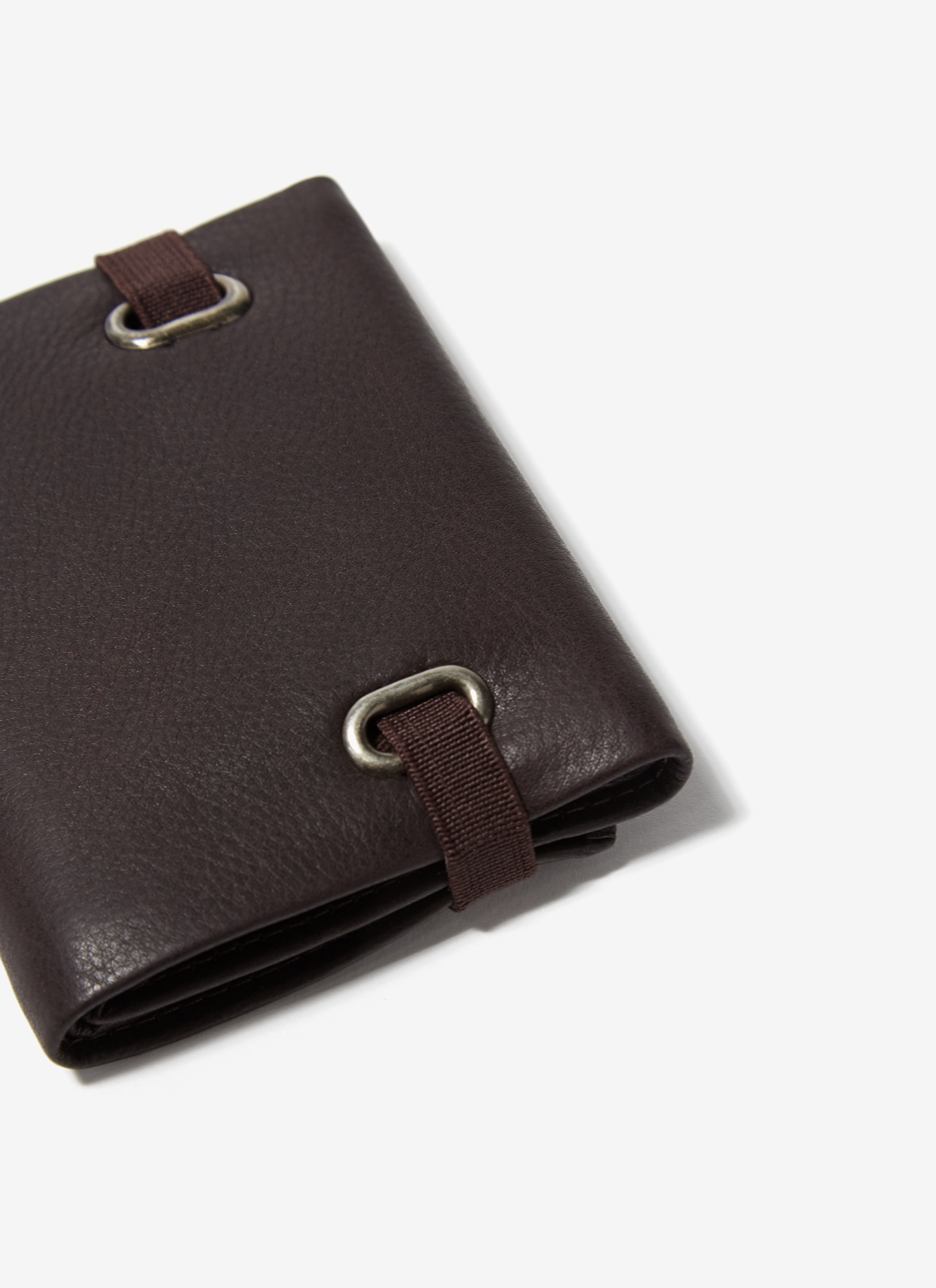 Leather wallet with elastic closure image number 1