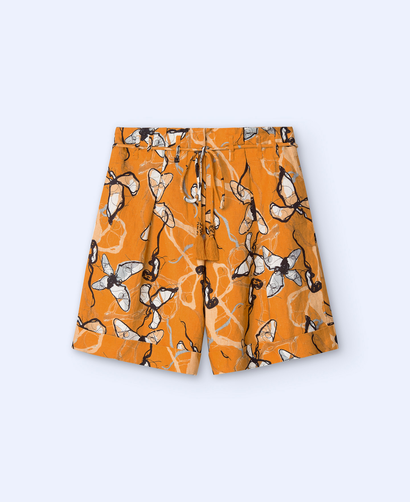 Printed linen Bermuda shorts image number 4