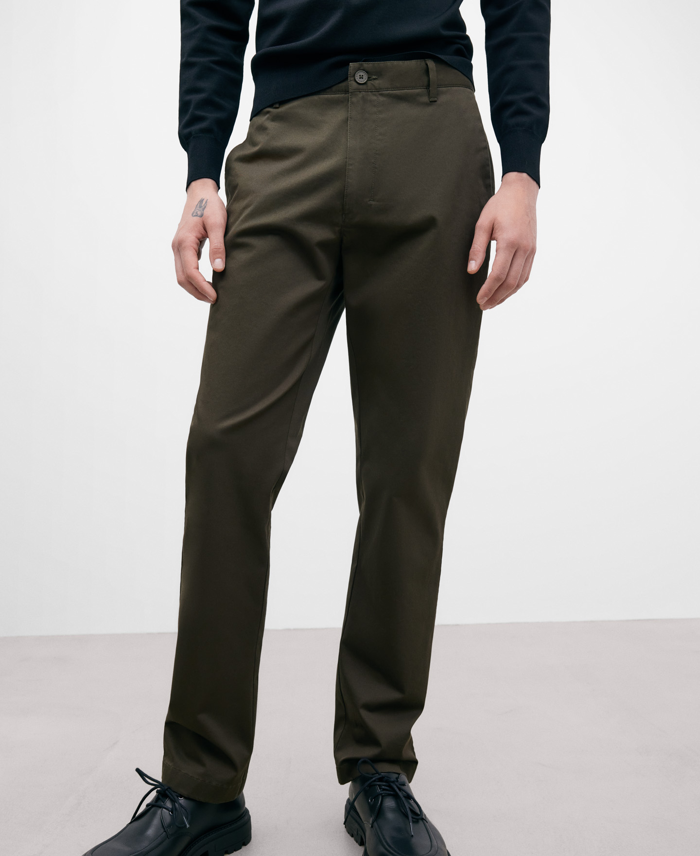 Cotton twill chino trousers image number 0