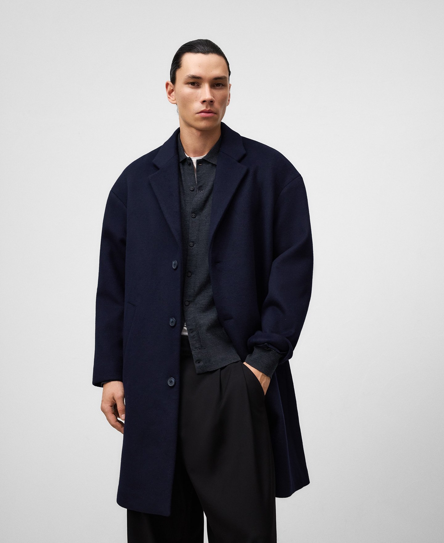 Wool blend coat man image number 0