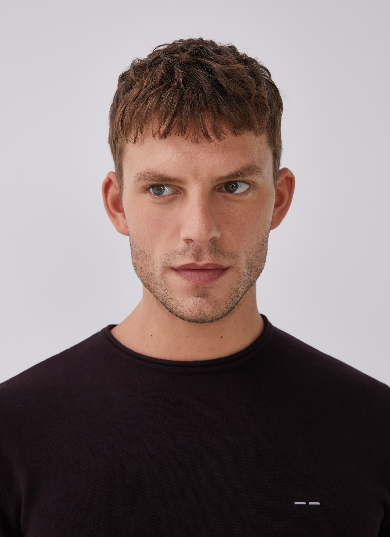Sweater with roll edge crew collar image number 3