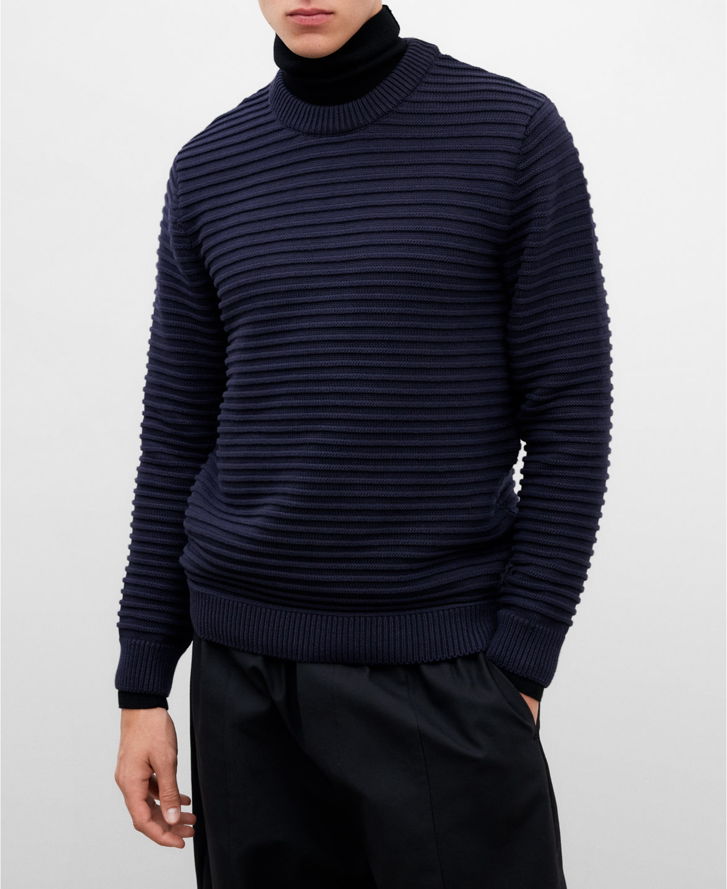 Jersey algodón azul oscuro para hombre image number 0