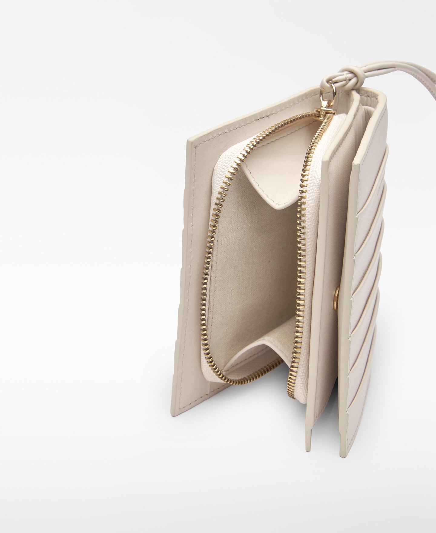 Pleated leather square wallet woman image number 1