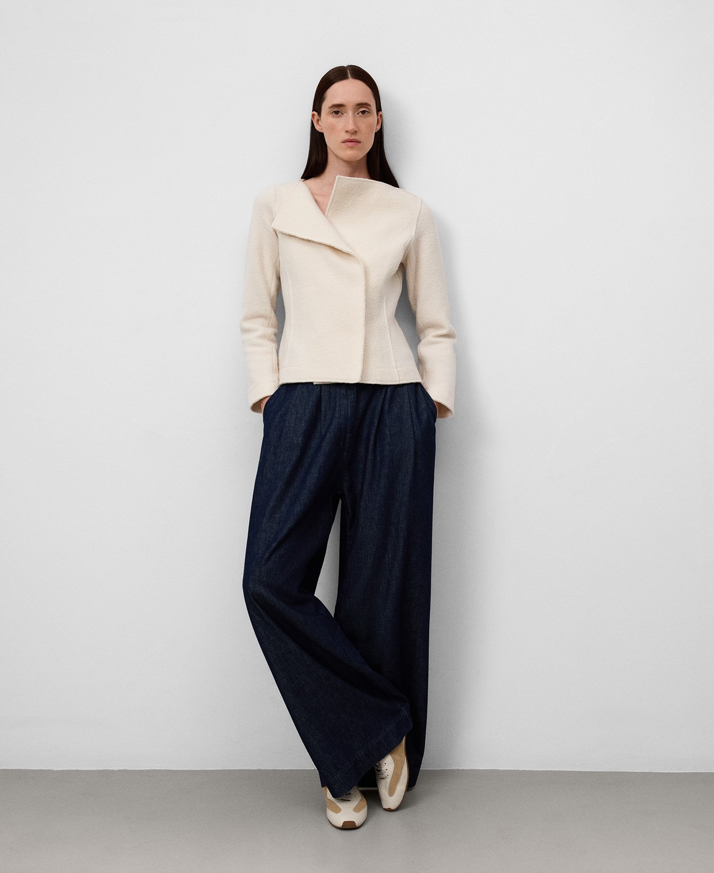 Merino wool fitted jacket woman image number 1