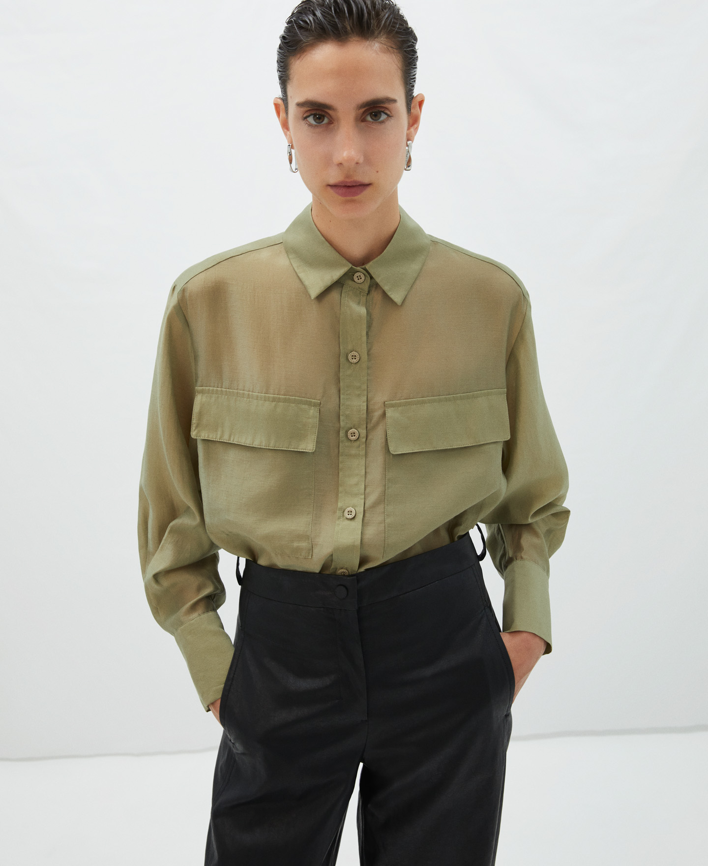 Bat sleeve shirt in lyocell image number 0