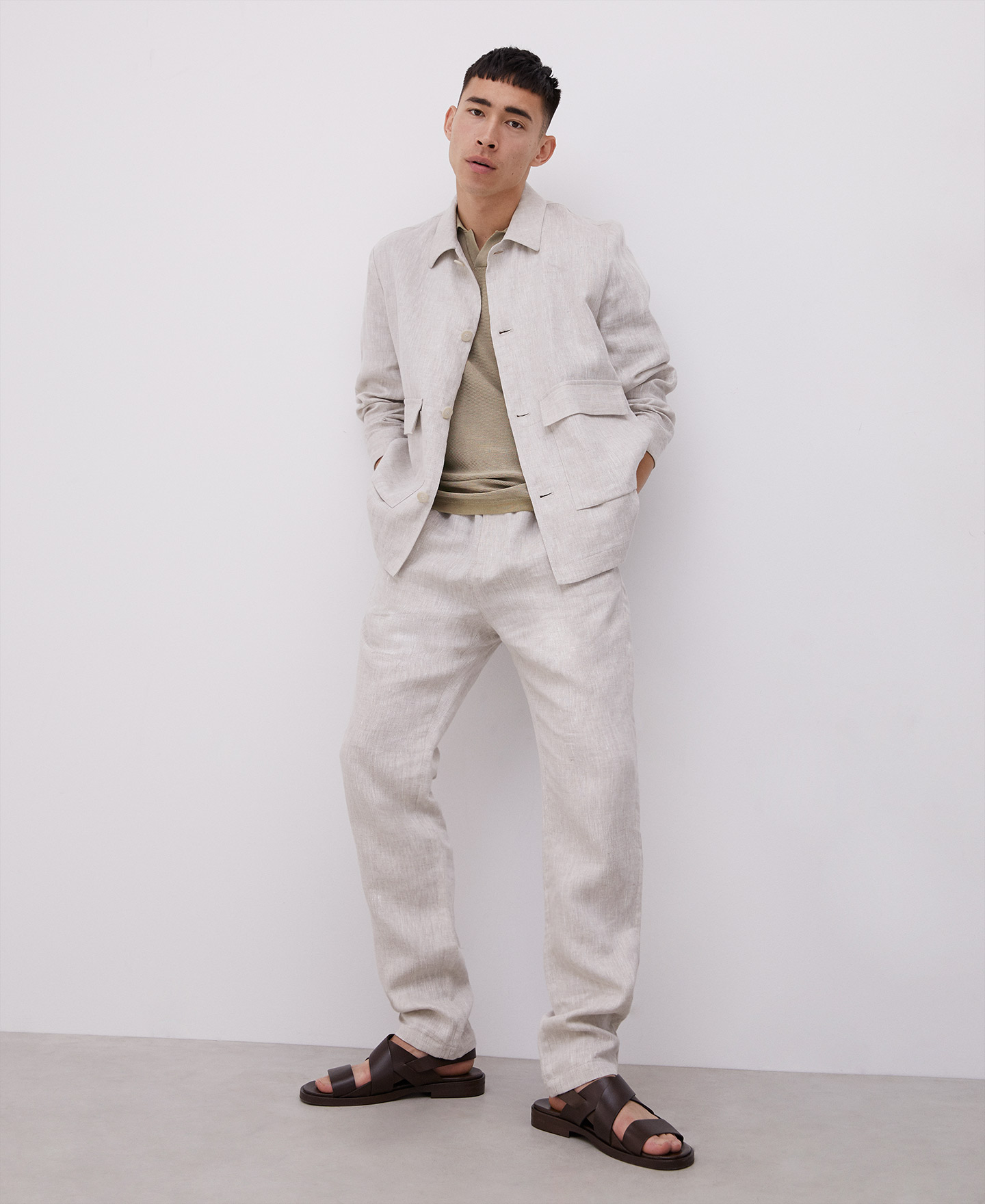 Cotton and viscose polo shirt image number 3