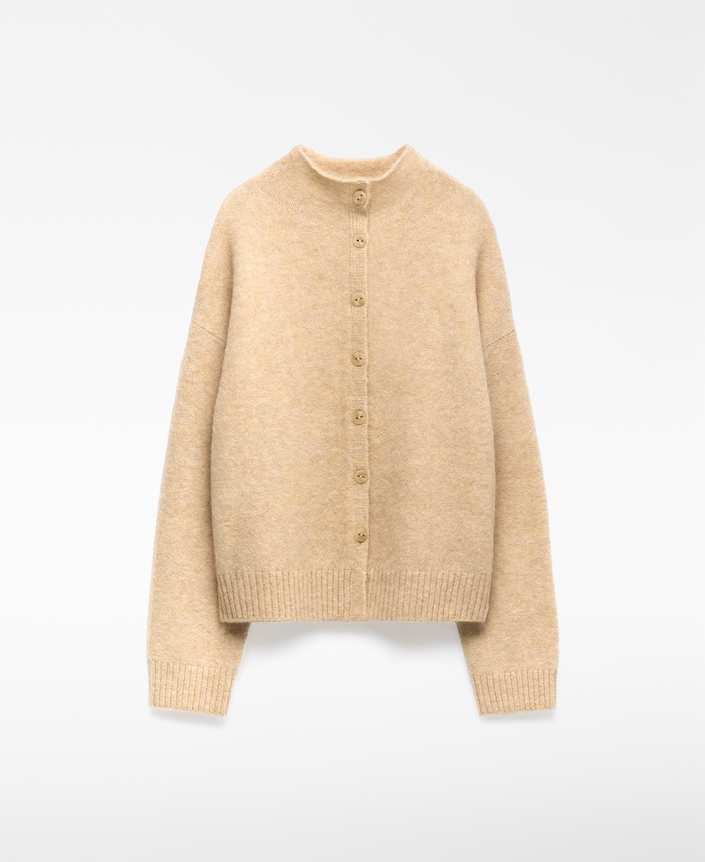 Funnel neck knit cardigan woman image number 4