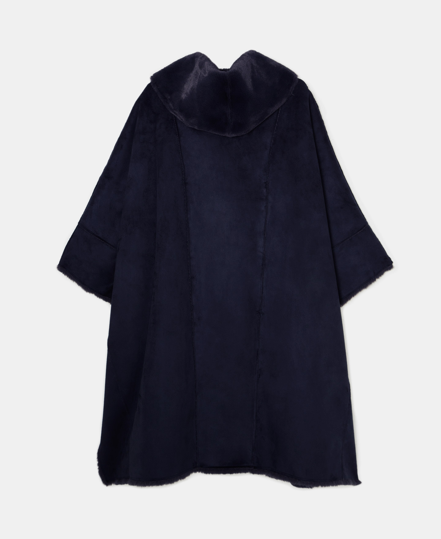 Faux suede and synthetic fur cape image number 5
