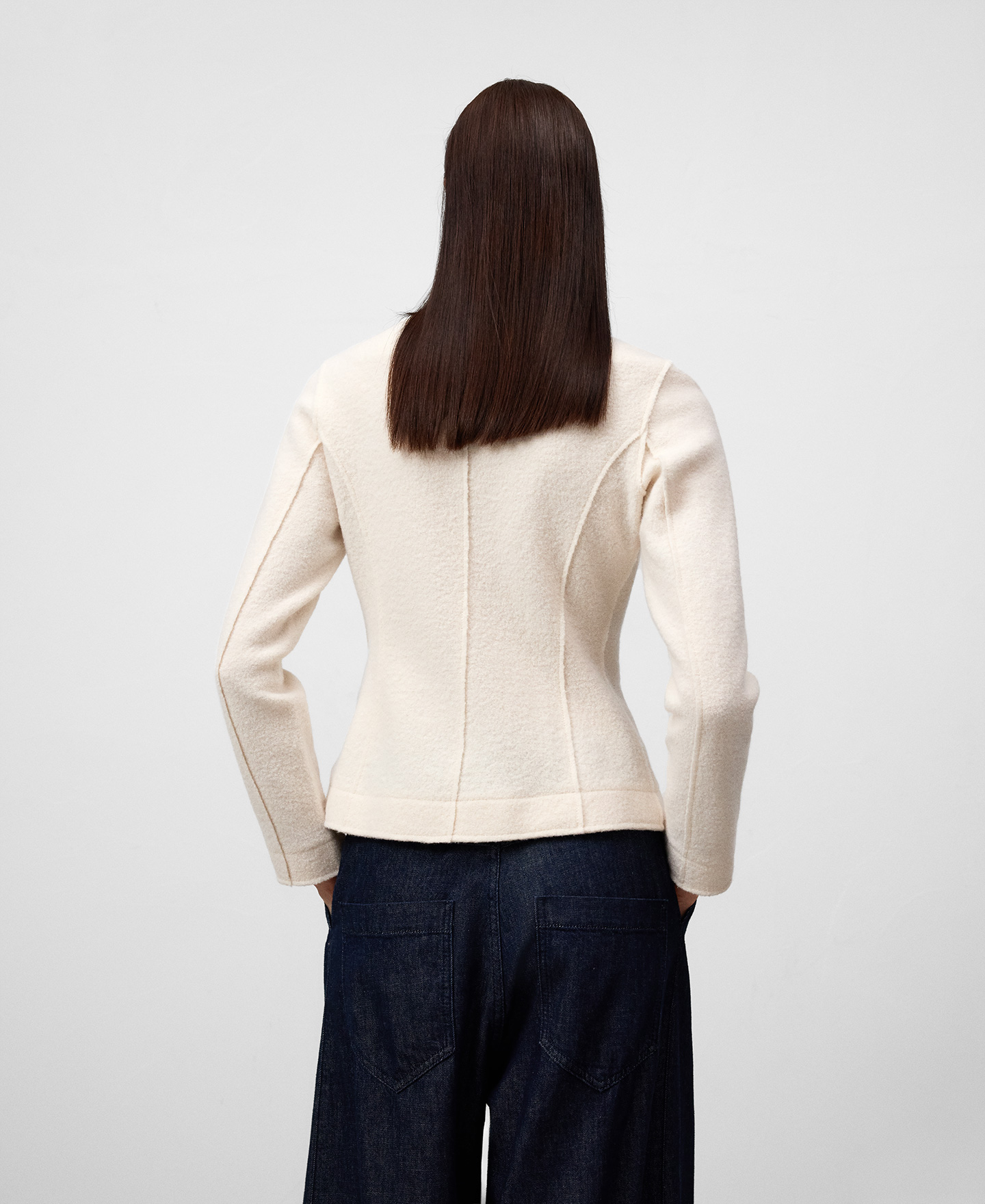 Merino wool fitted jacket woman image number 2