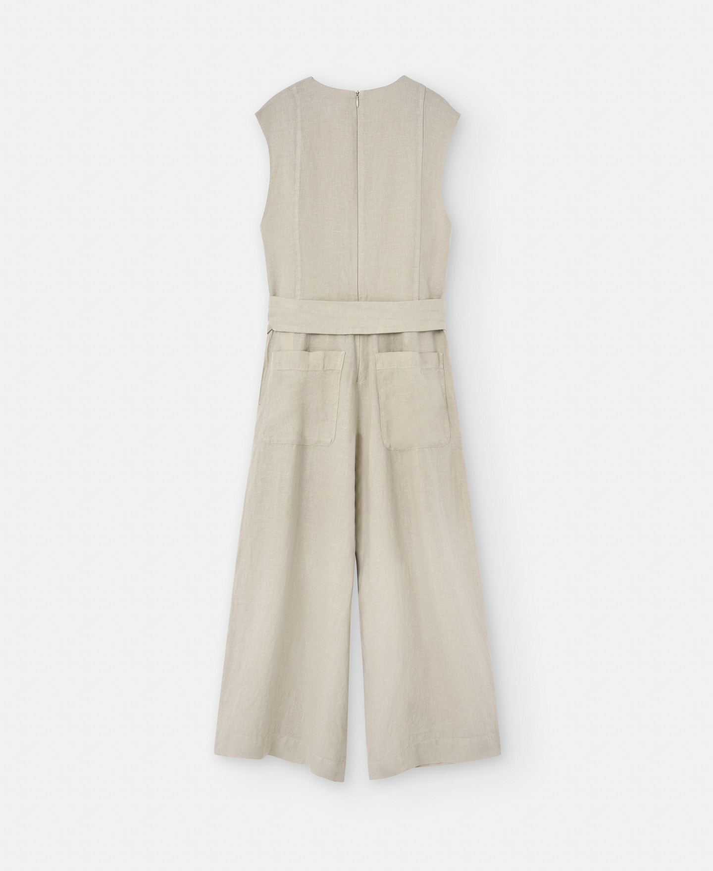 European linen capelin collar jumpsuit image number 1