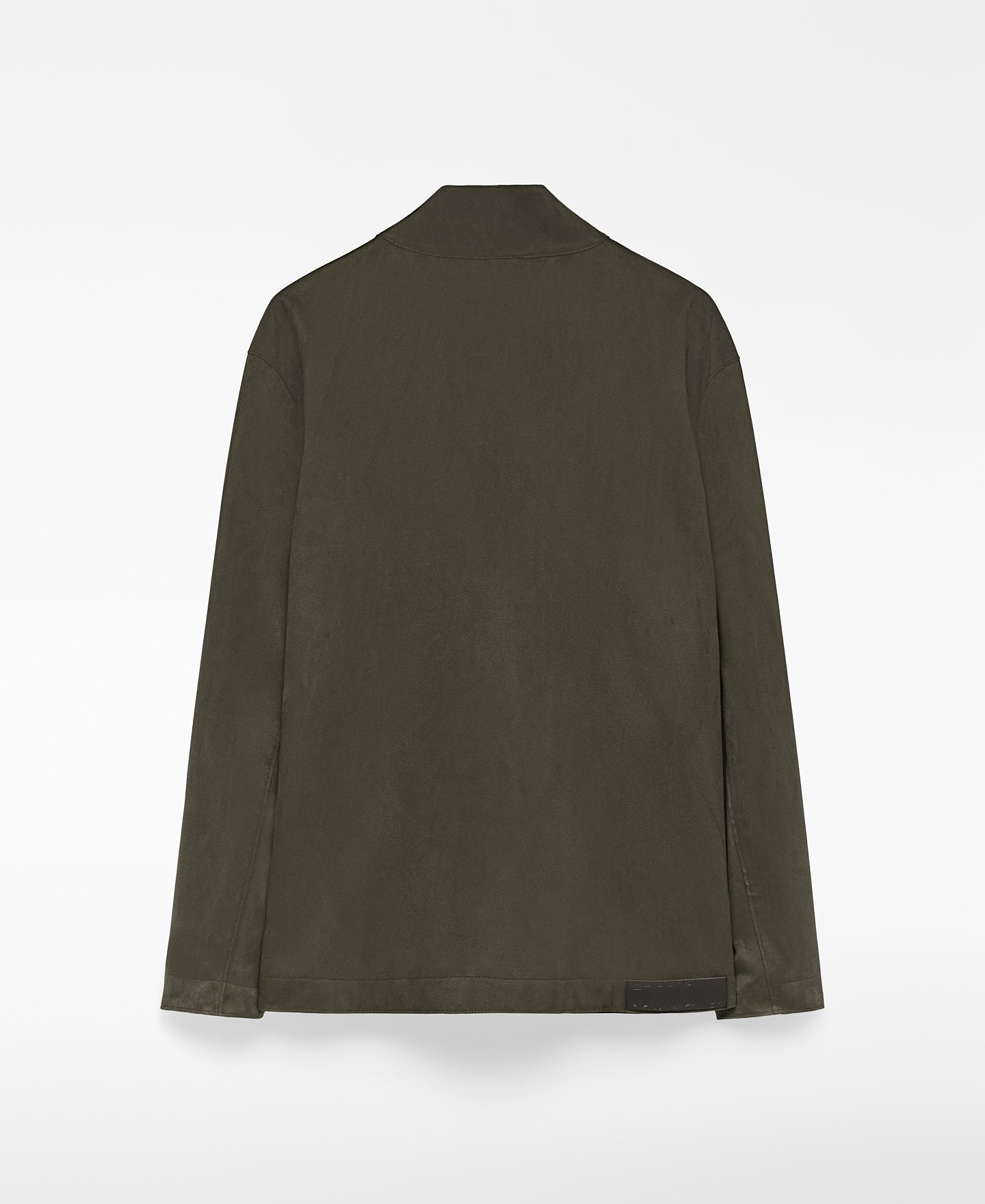 Band collar faux suede jacket man image number 1