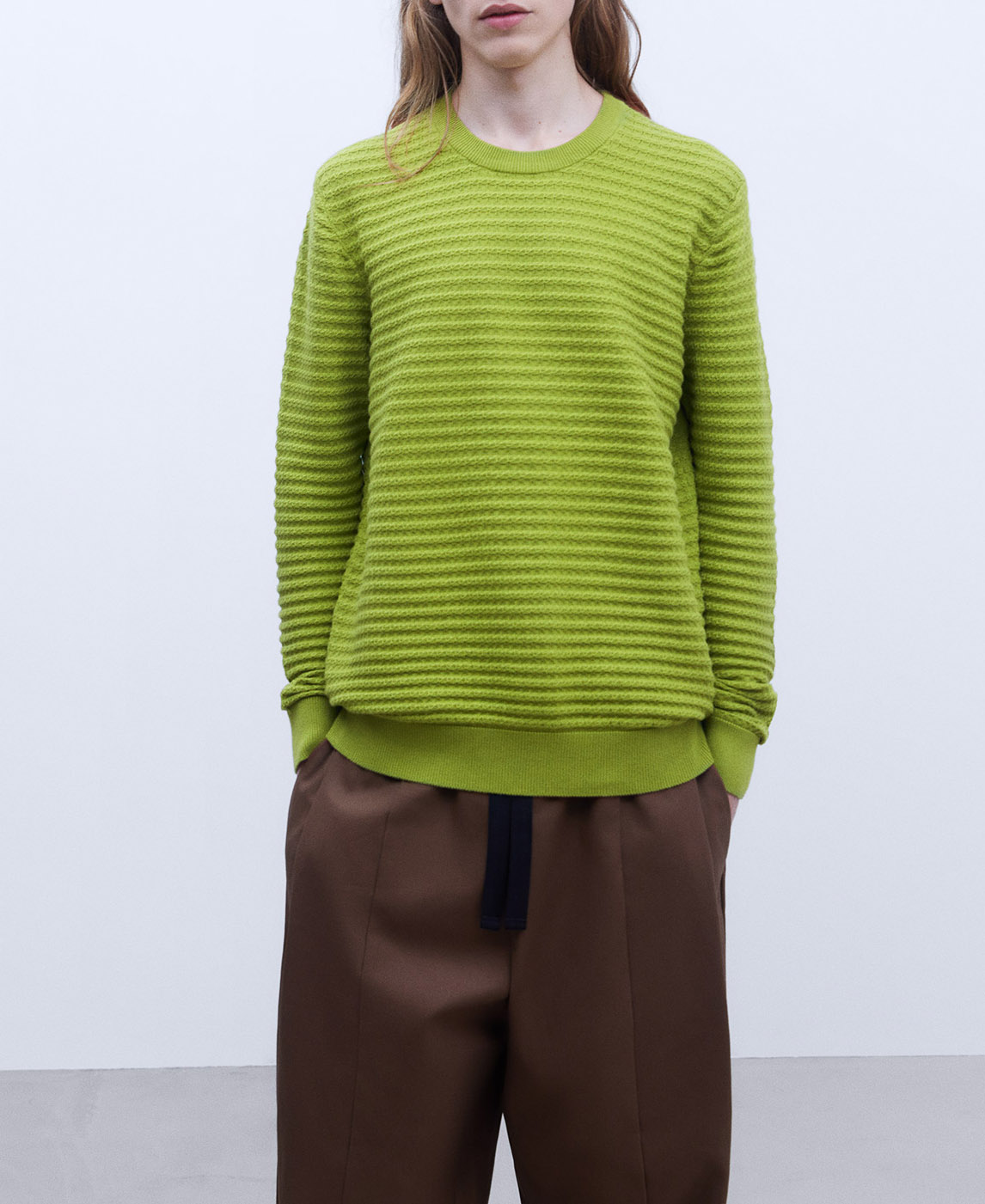 Cotton round neck sweater. image number 0