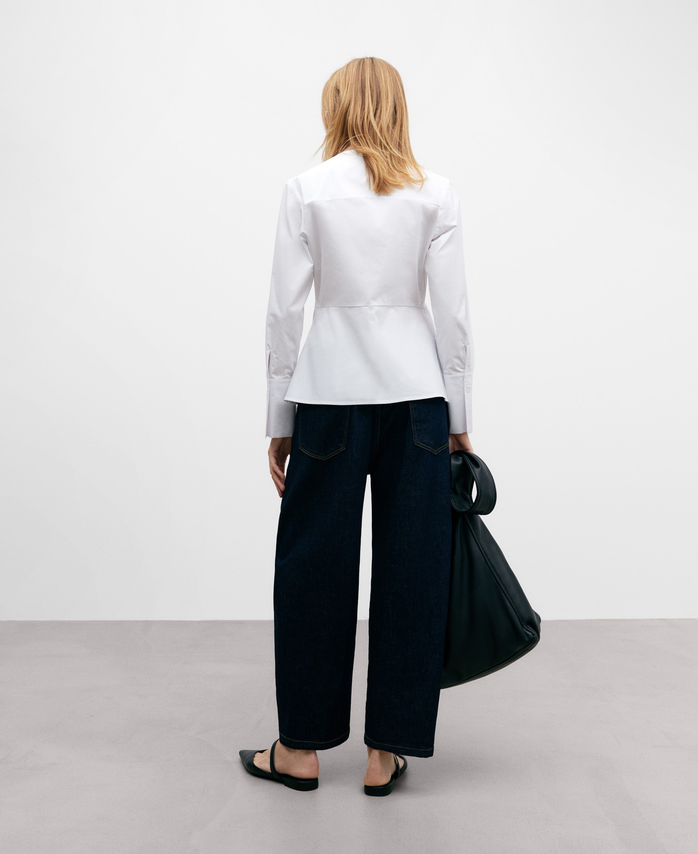 Camisa algodón cruzada escote pico mujer image number 2