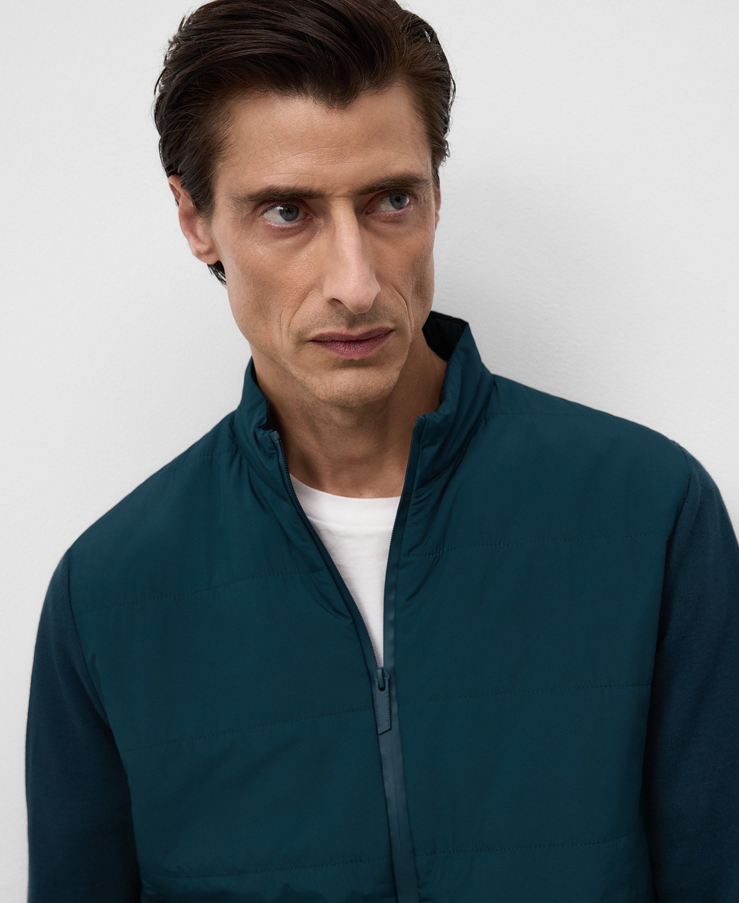 Nylon and knit cardigan man image number 3