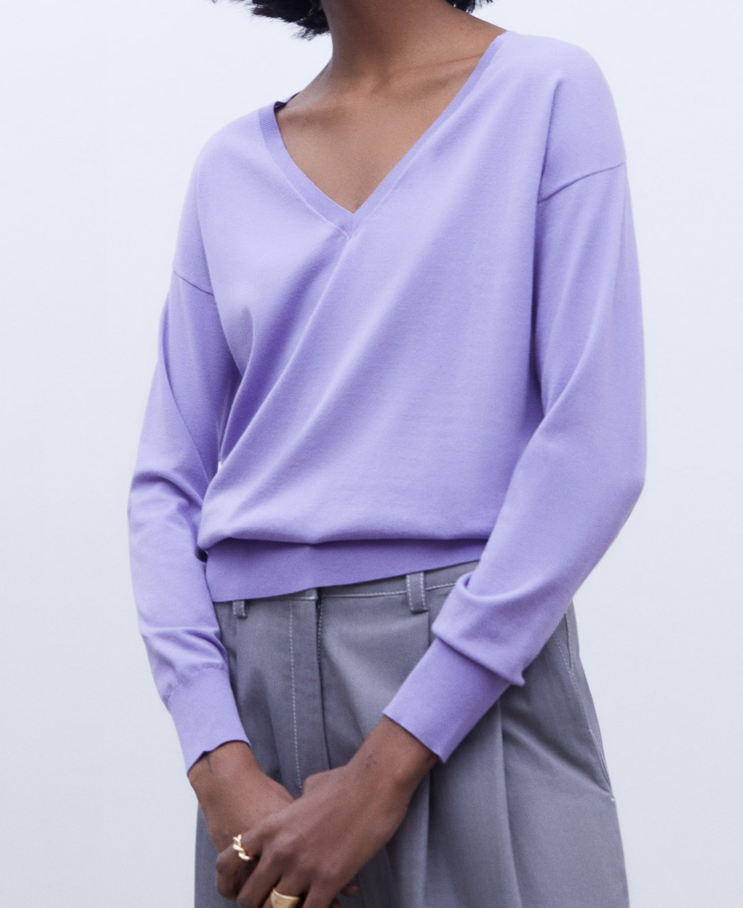 Drop shoulder sweater image number 0