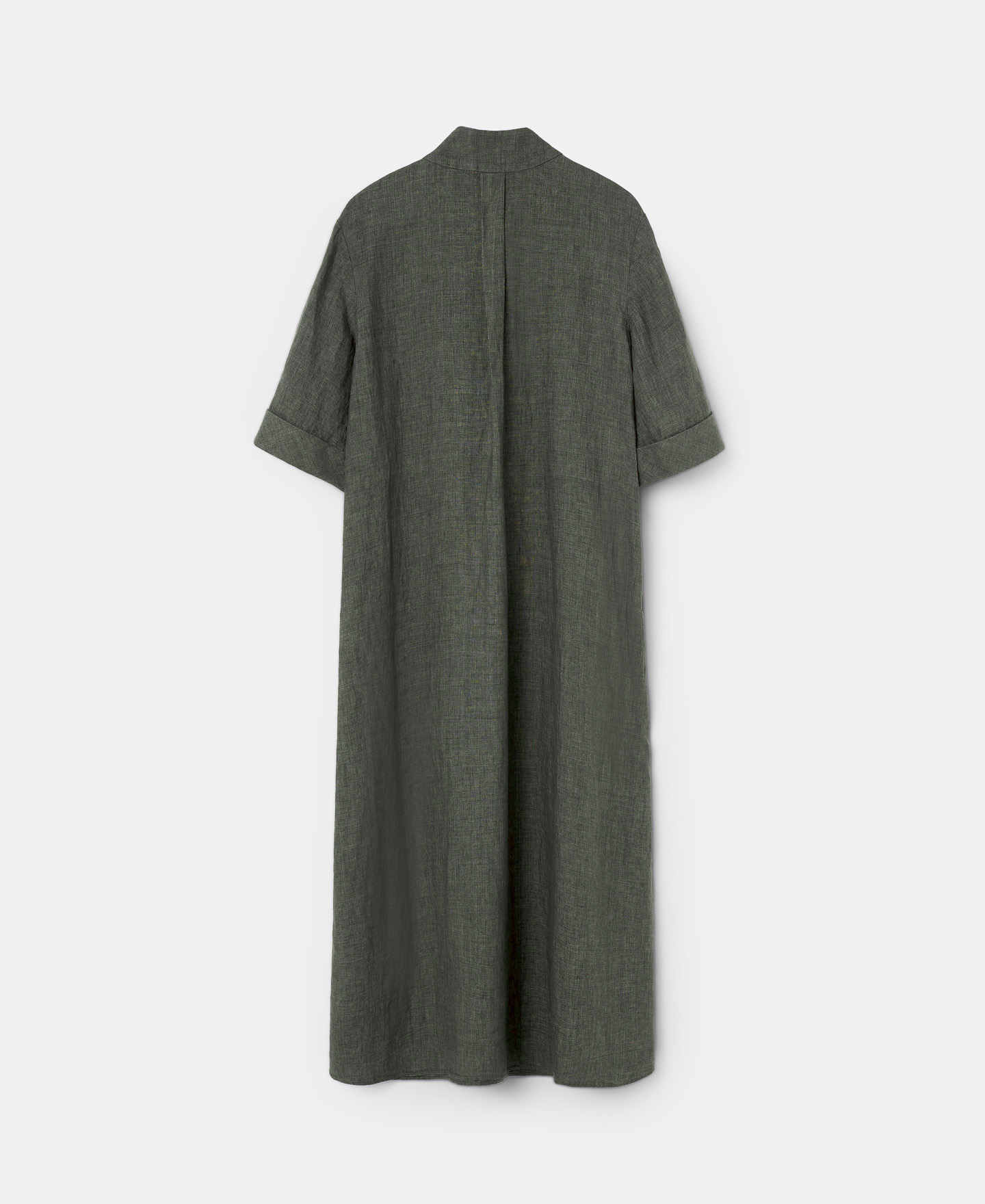 Vestido midi en lino natural europeo image number 5