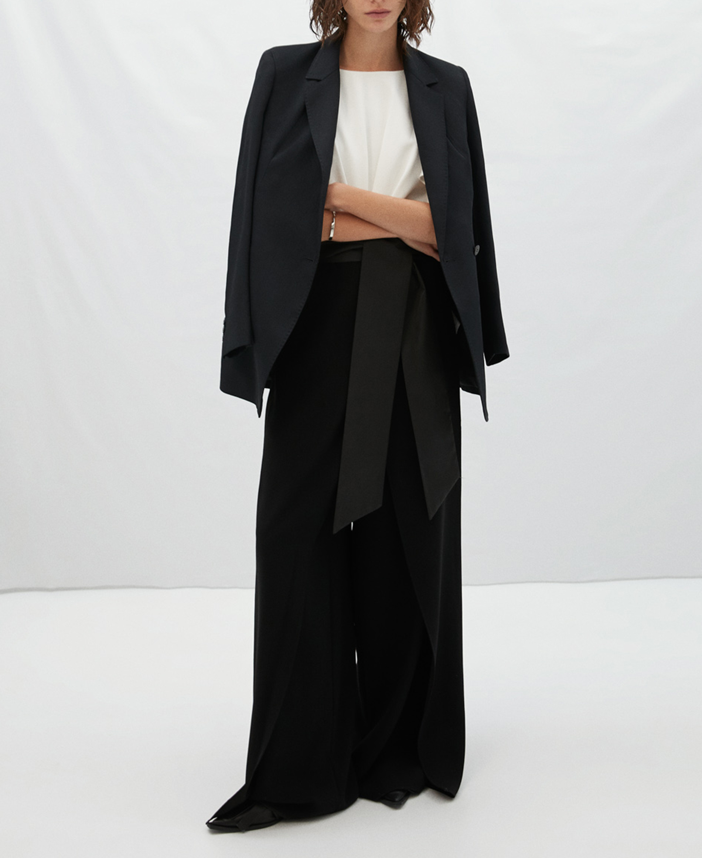 Two-tone jumpsuit with belt detail image number 1