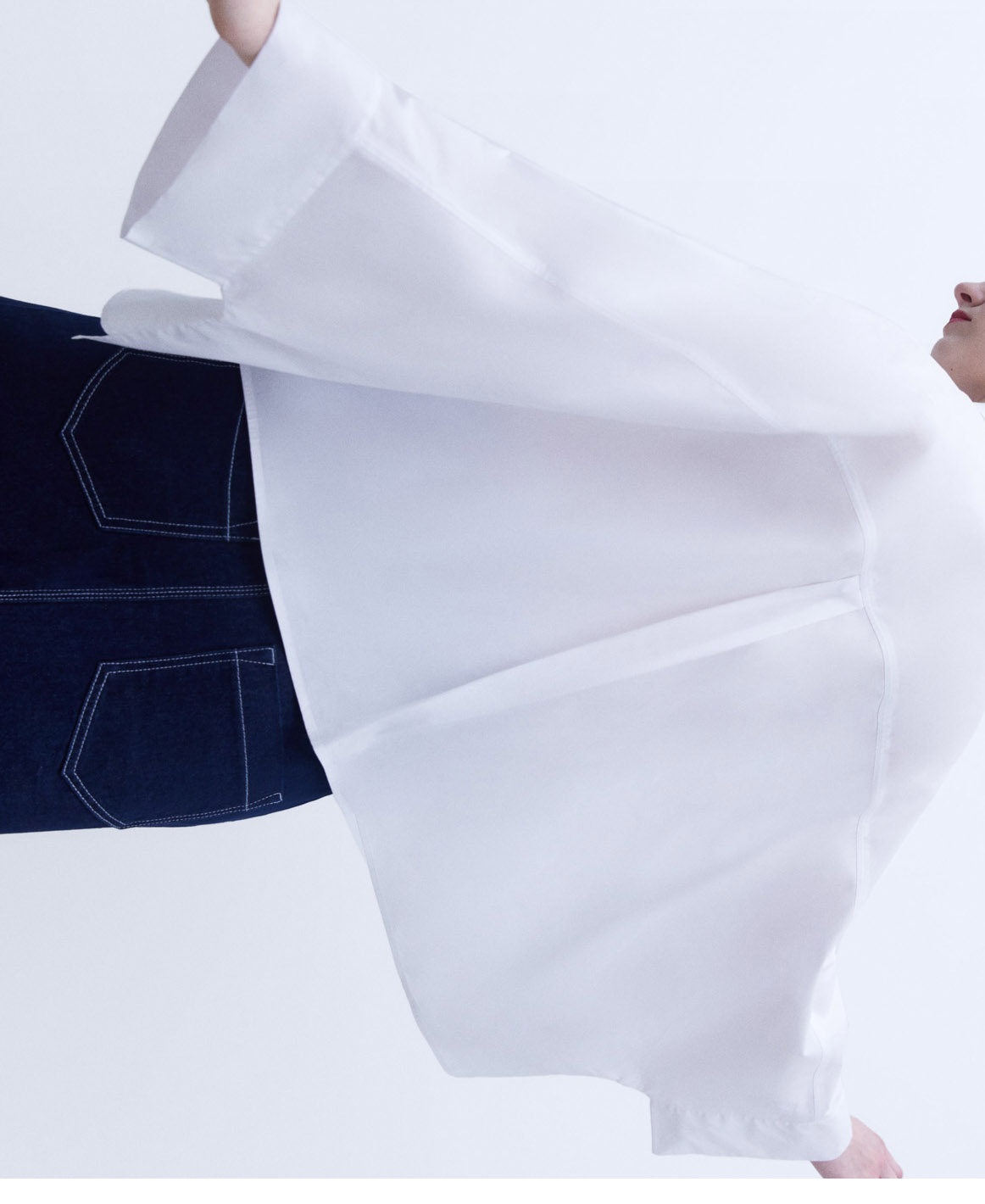 Oversize Japanese sleeve cotton shirt image number 2